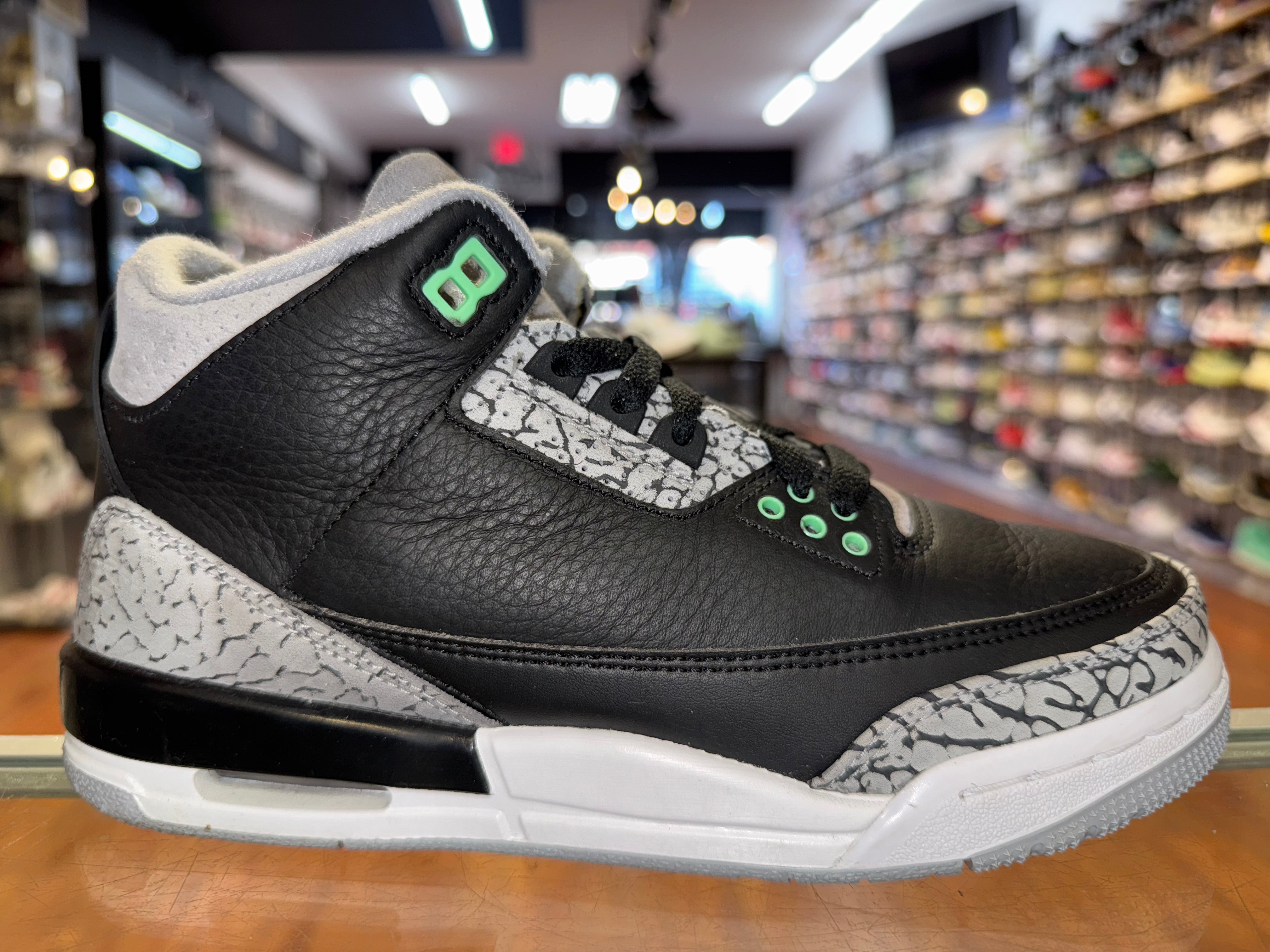 Size 6y Air Jordan 3 "Green Glow"