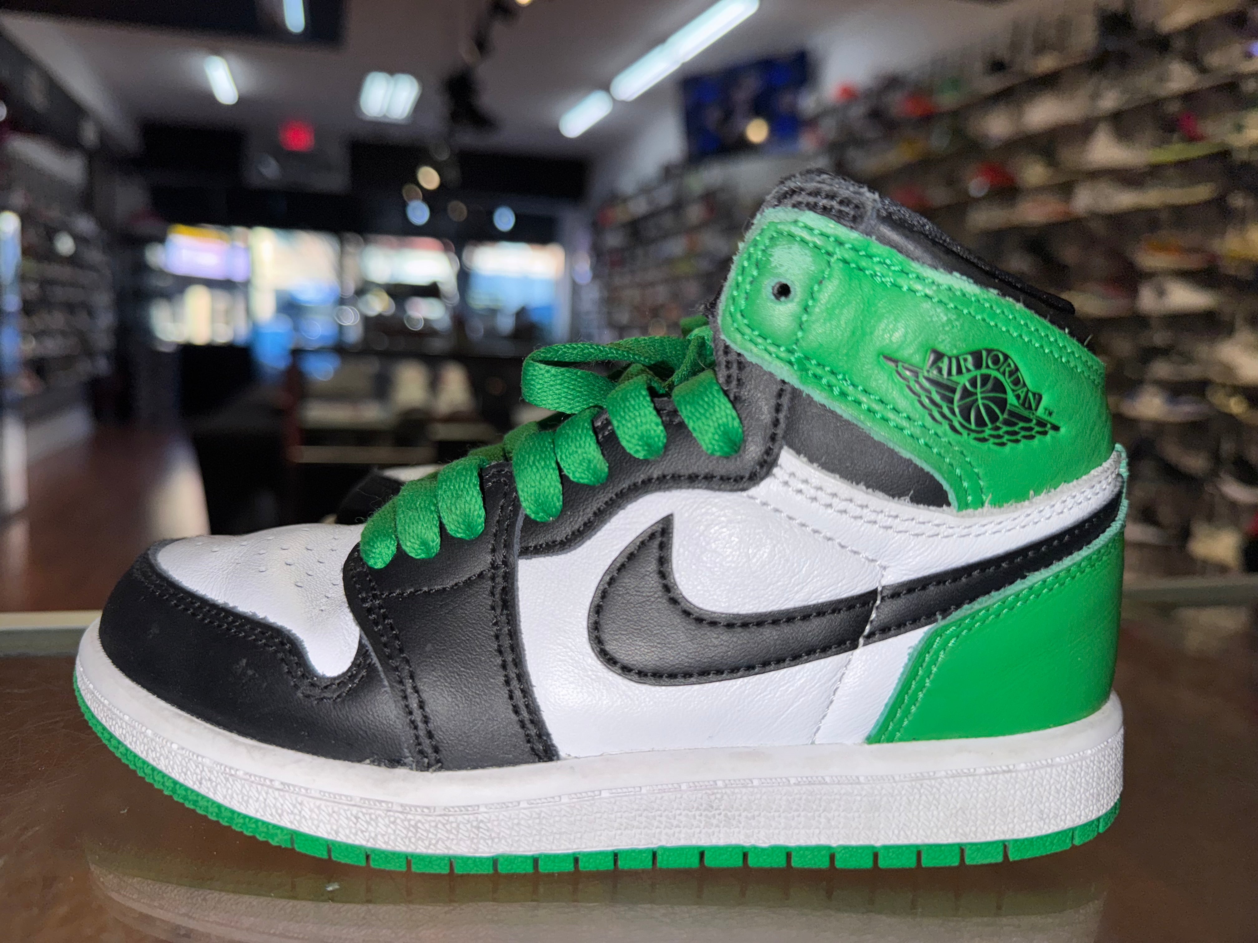 Size 12.5C Air Jordan 1 "Lucky Green" (PS)