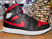 Size 9 Air Jordan 1 Mid “Black Red White” Brand New