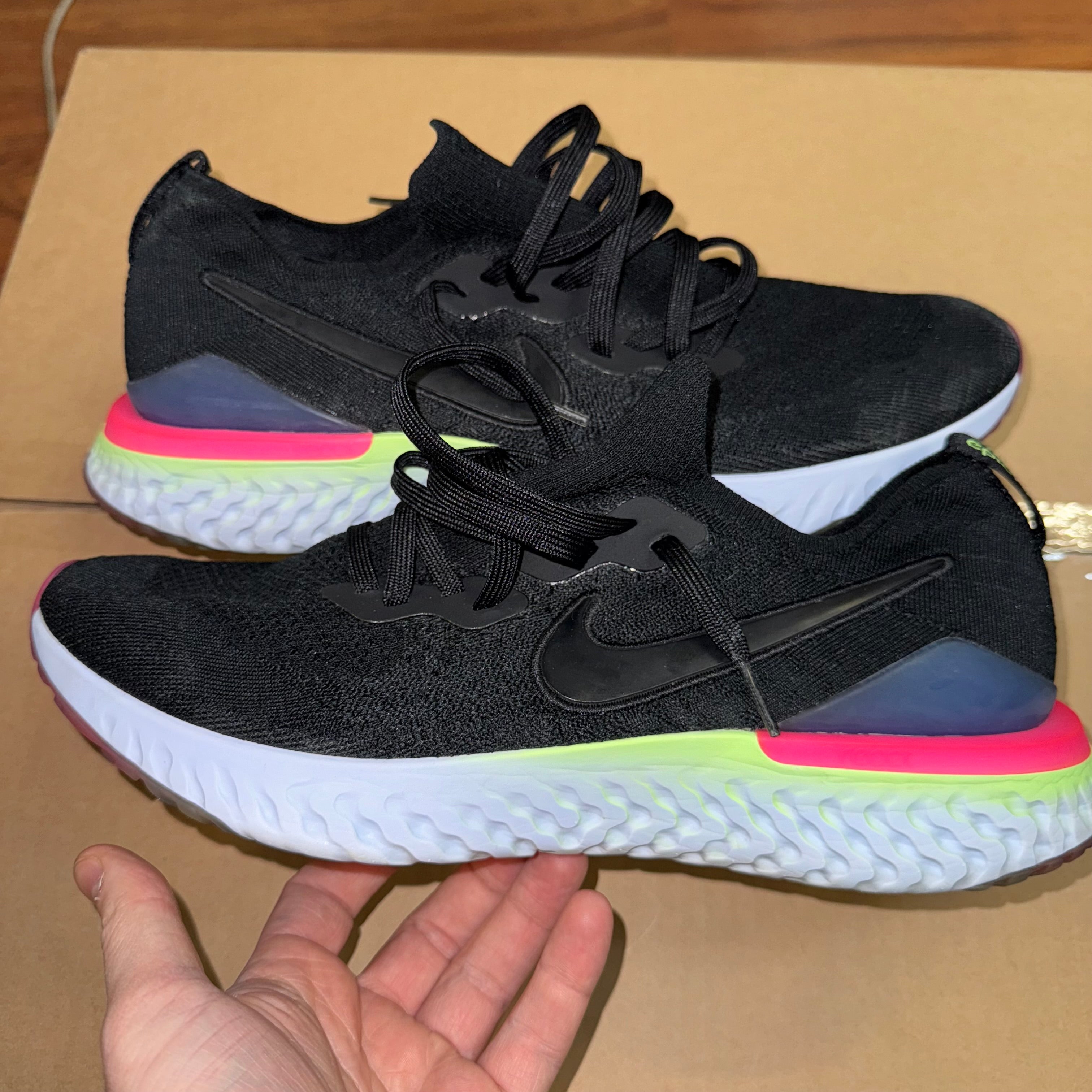 Size 13 Nike Epic React Black/Pink" NB