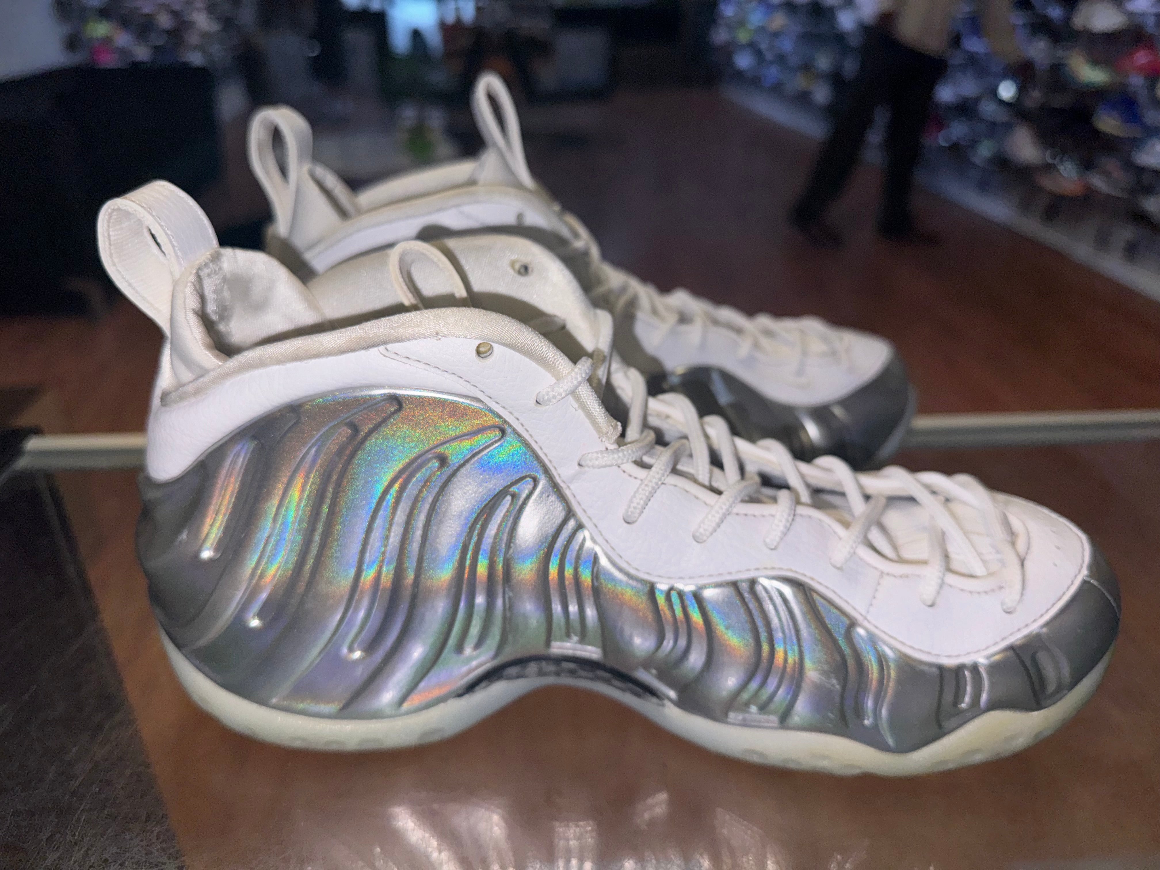 Size 7.5 (9W) Air Foamposite One “Metallic Silver”