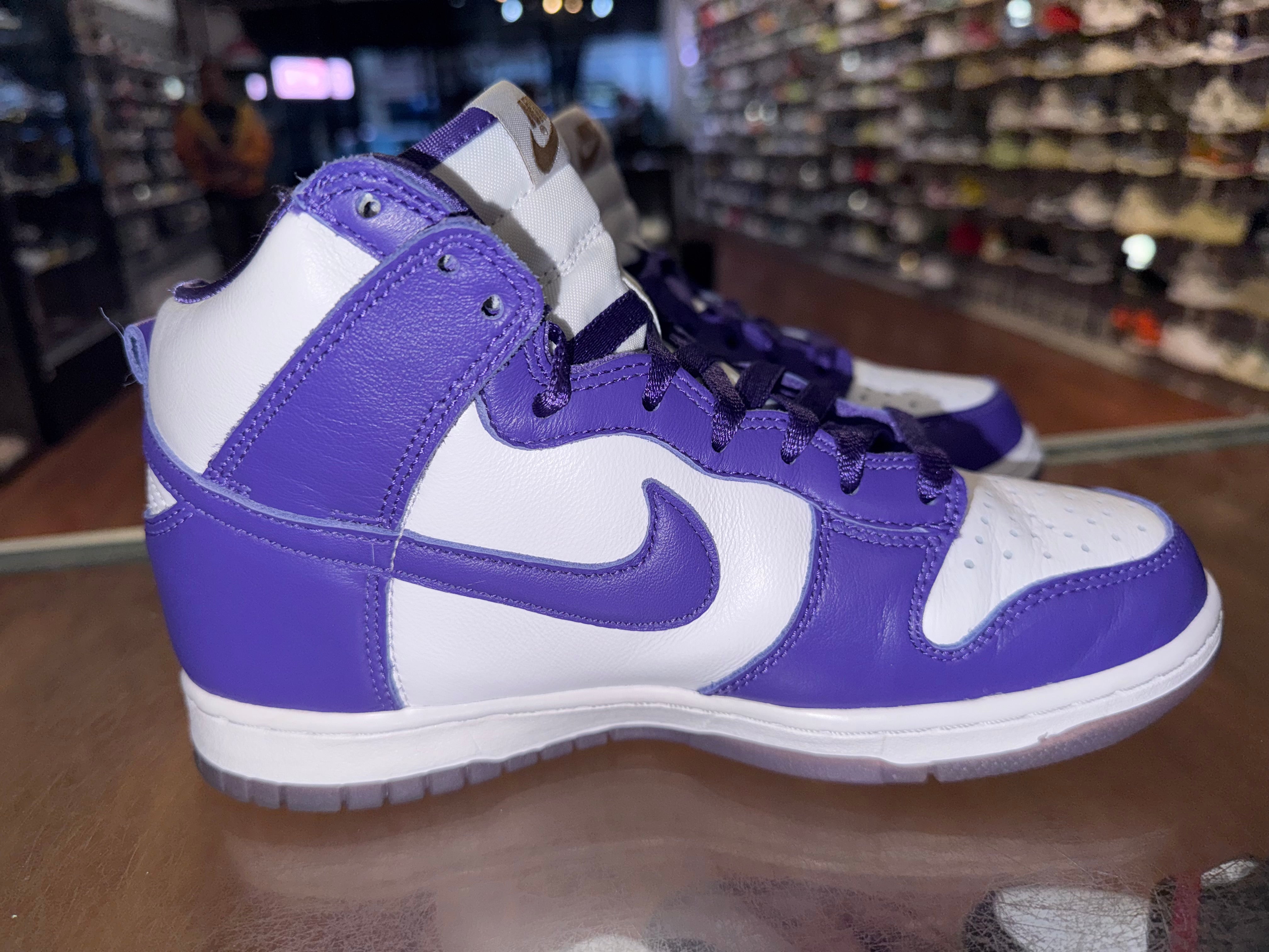 Size 5.5 (7W) Dunk High "Varsity Purple"