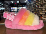 Size 4 (5W) UGG Fluff Yeah Slide "Multi Pink"