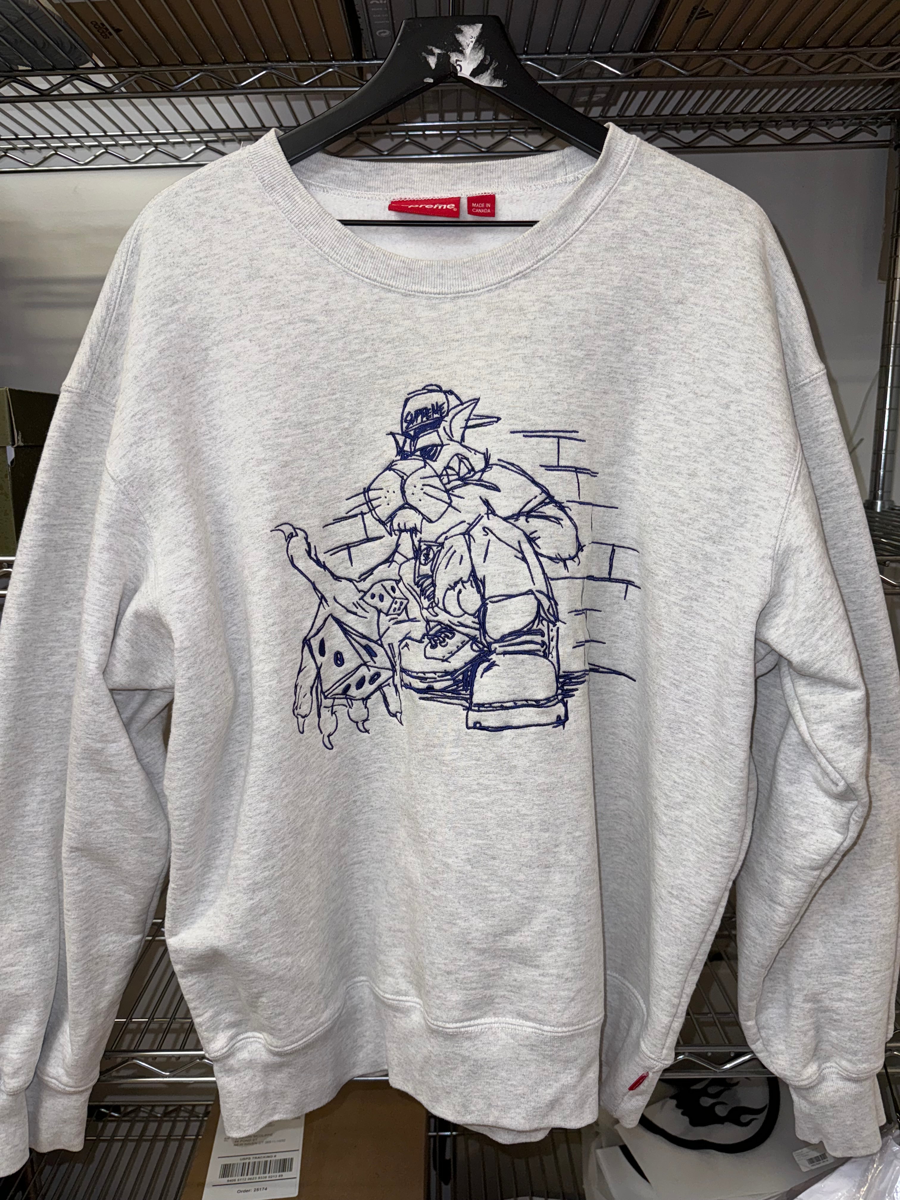 Large Supreme Dice Crewneck “Ash Grey”