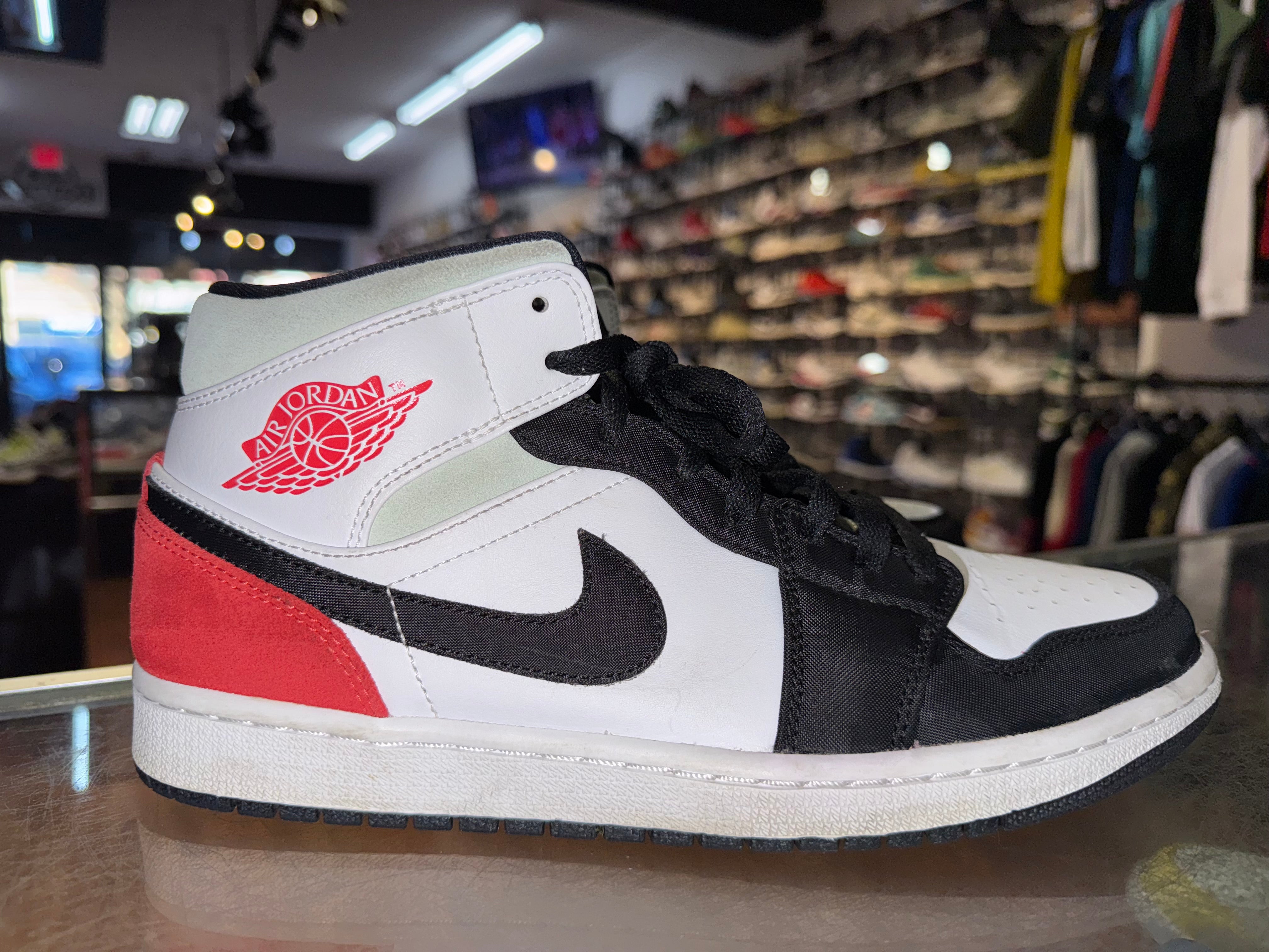 Size 9 Air Jordan 1 Mid SE "Red Black Toe"