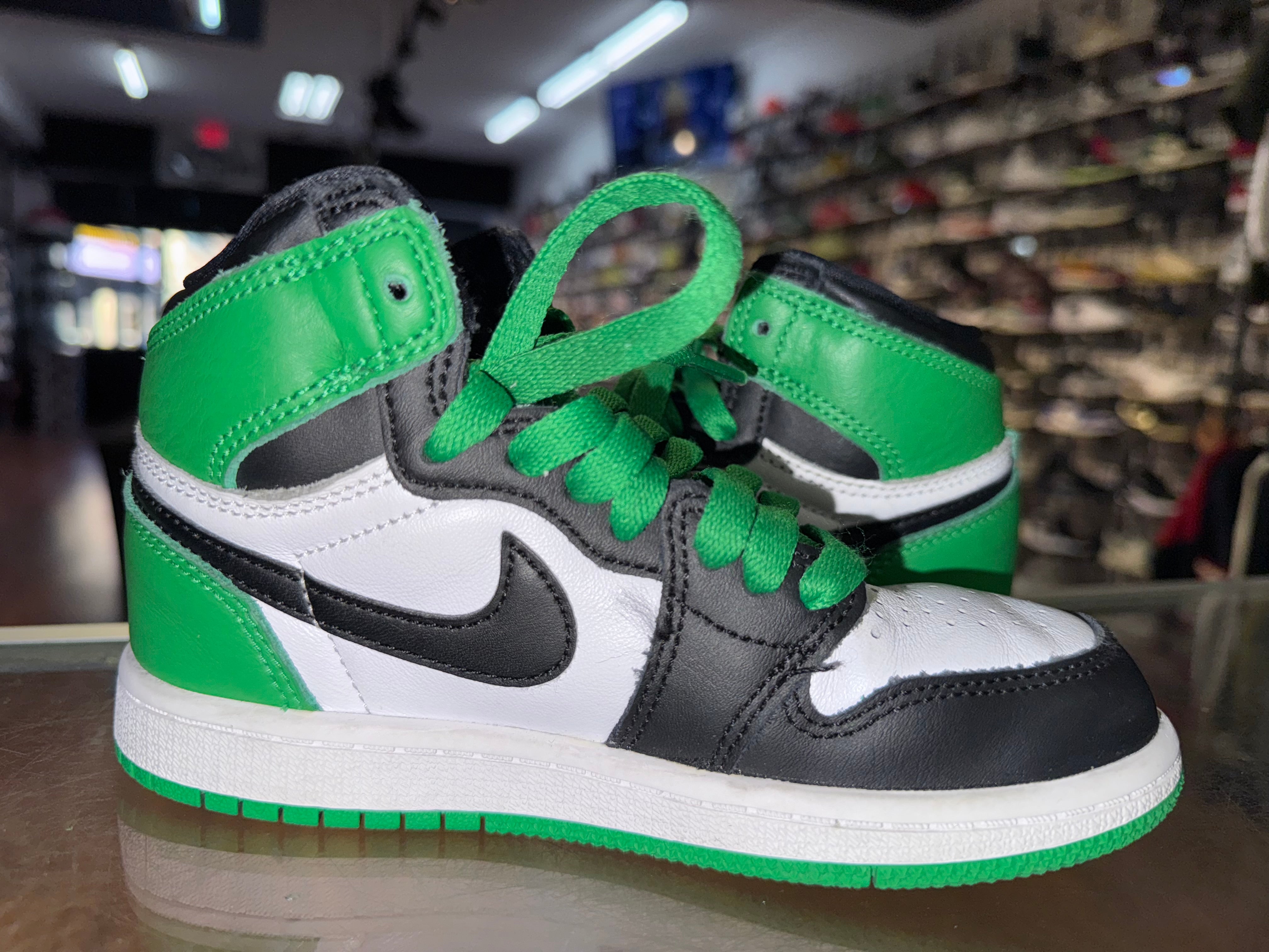 Size 12.5C Air Jordan 1 "Lucky Green" (PS)