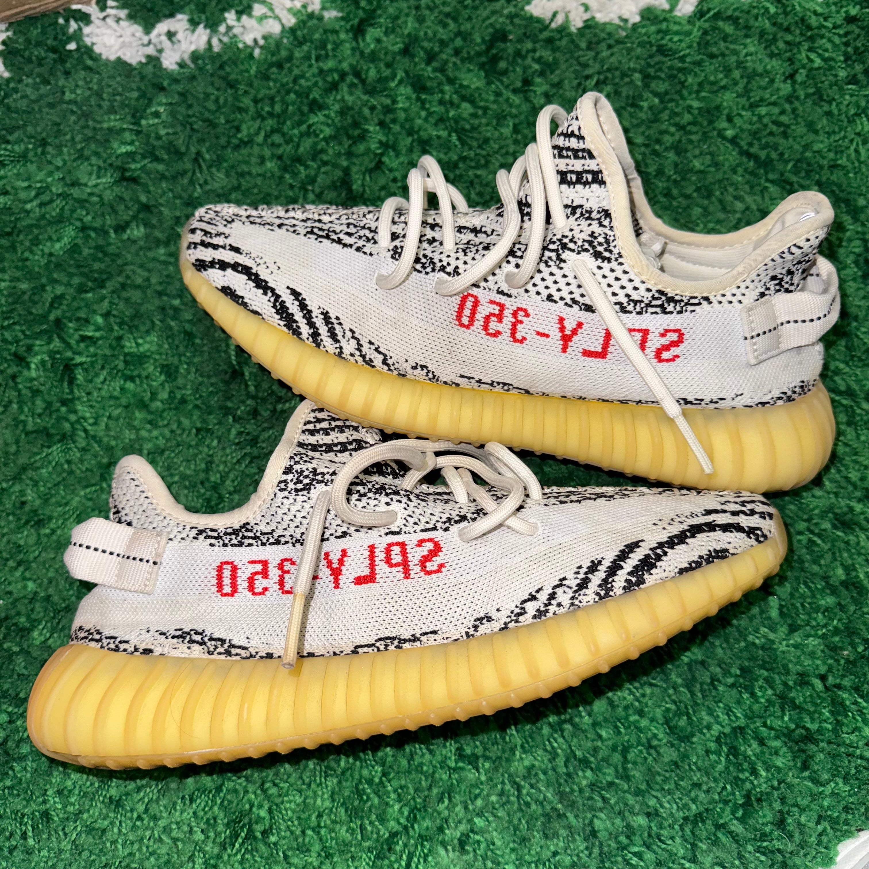 Size 9.5 Yeezy Boost 350 V2 "Zebra"