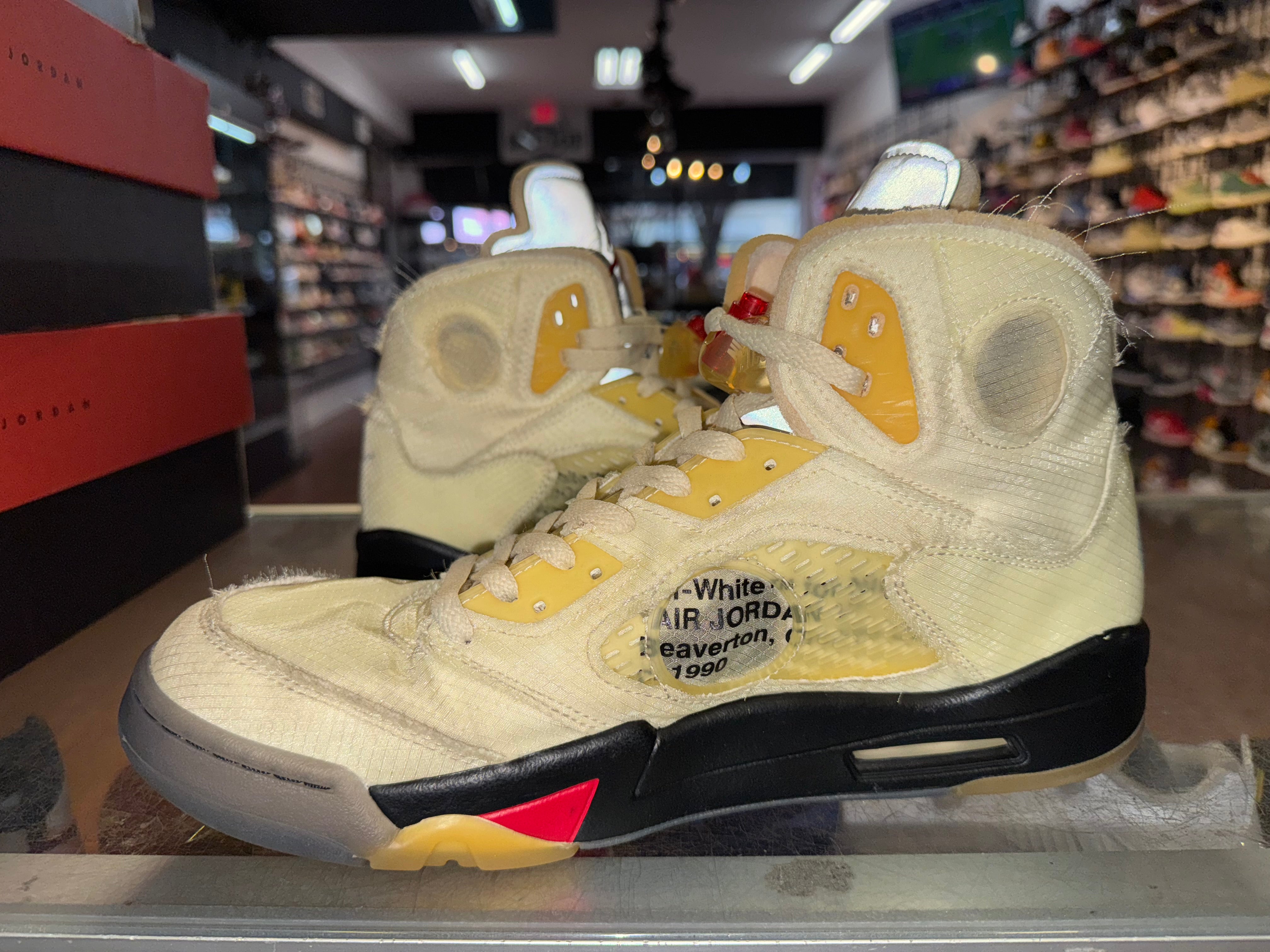 Size 12 Air Jordan 5 Off White “Sail”