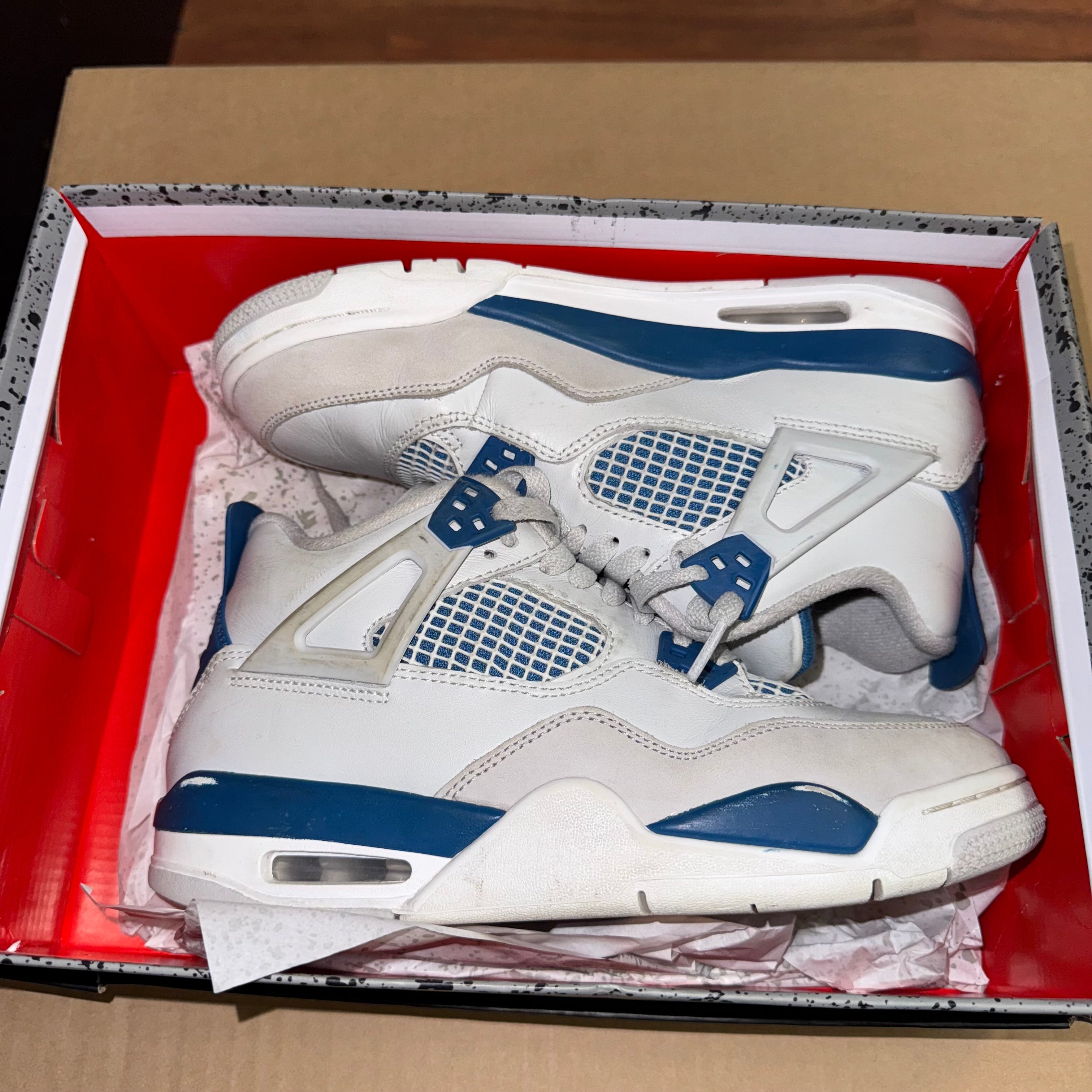 Size 7y Air Jordan 4 "Military Blue"