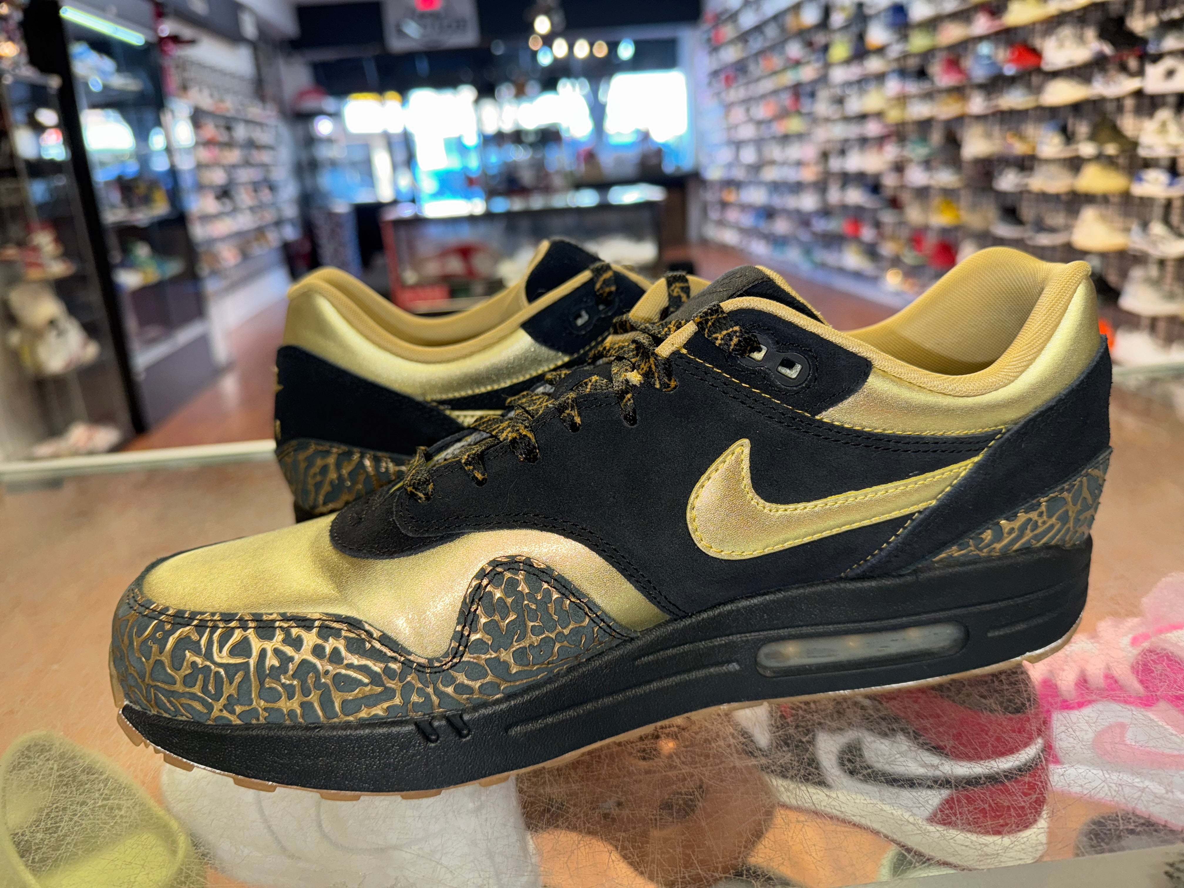 Size 12.5 Air Max 1 ID “Gold Black”