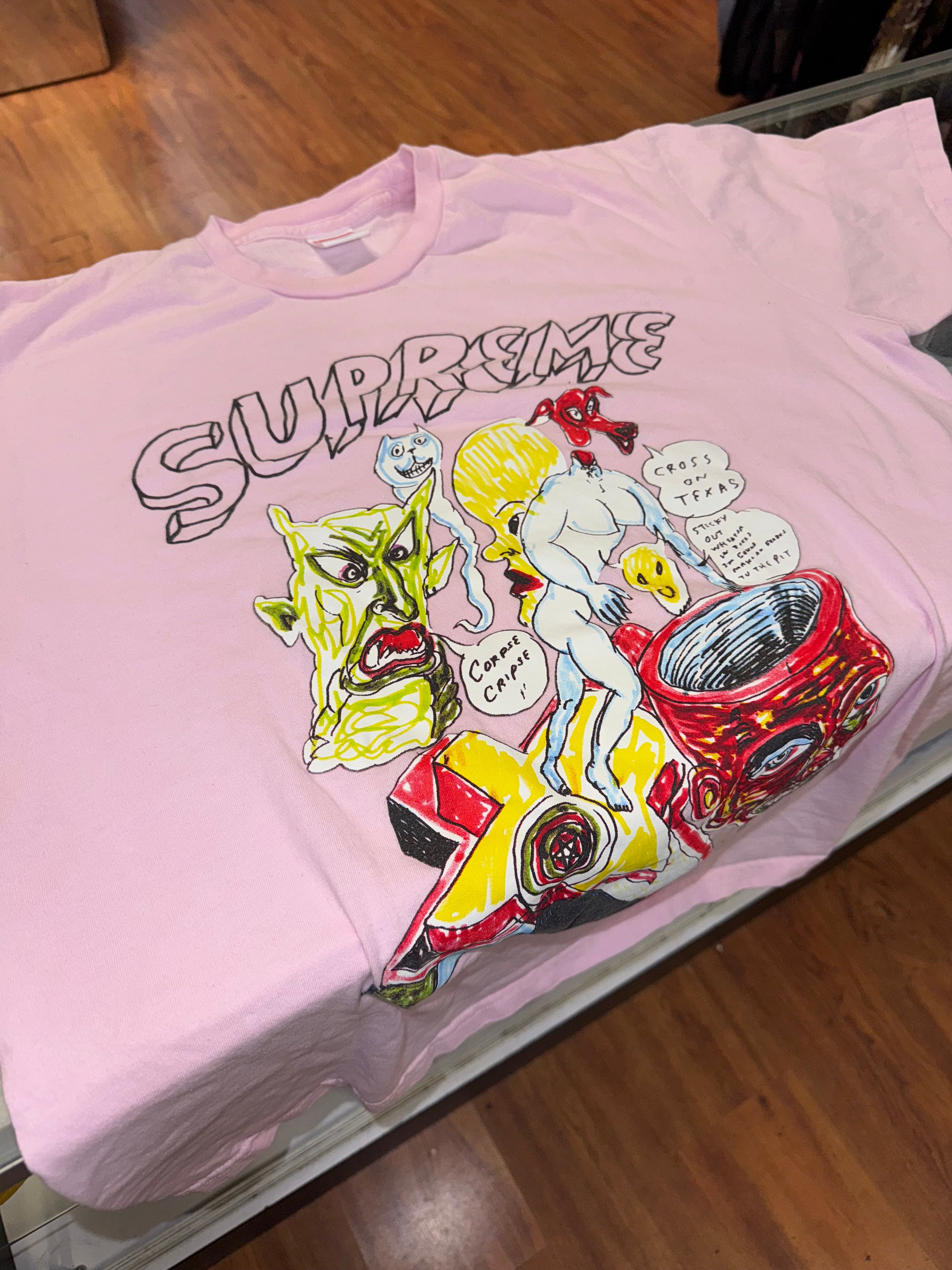 Size XL Supreme Daniel Johnston Tee “Pink”