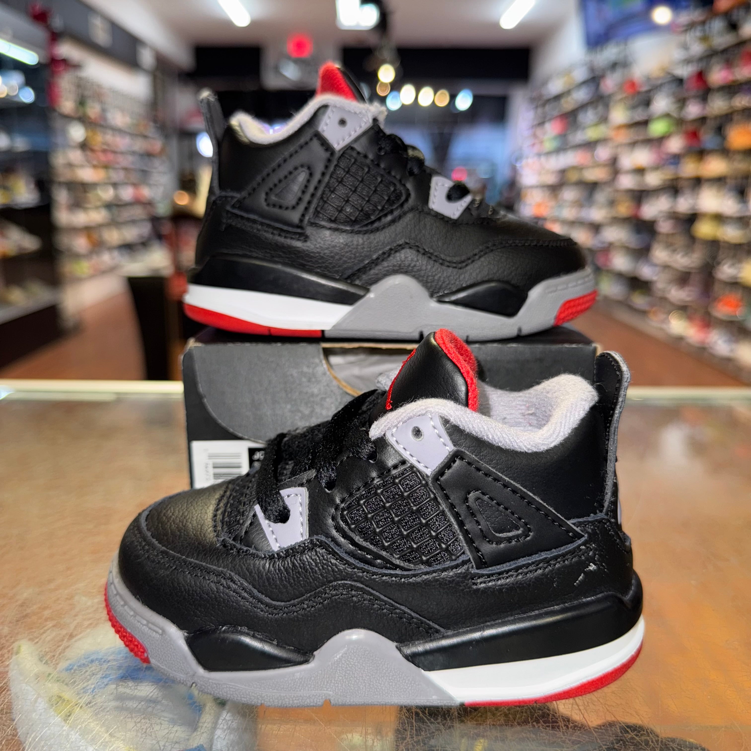 Size 6c Air Jordan 4 "Bred Reimagined" (TD)