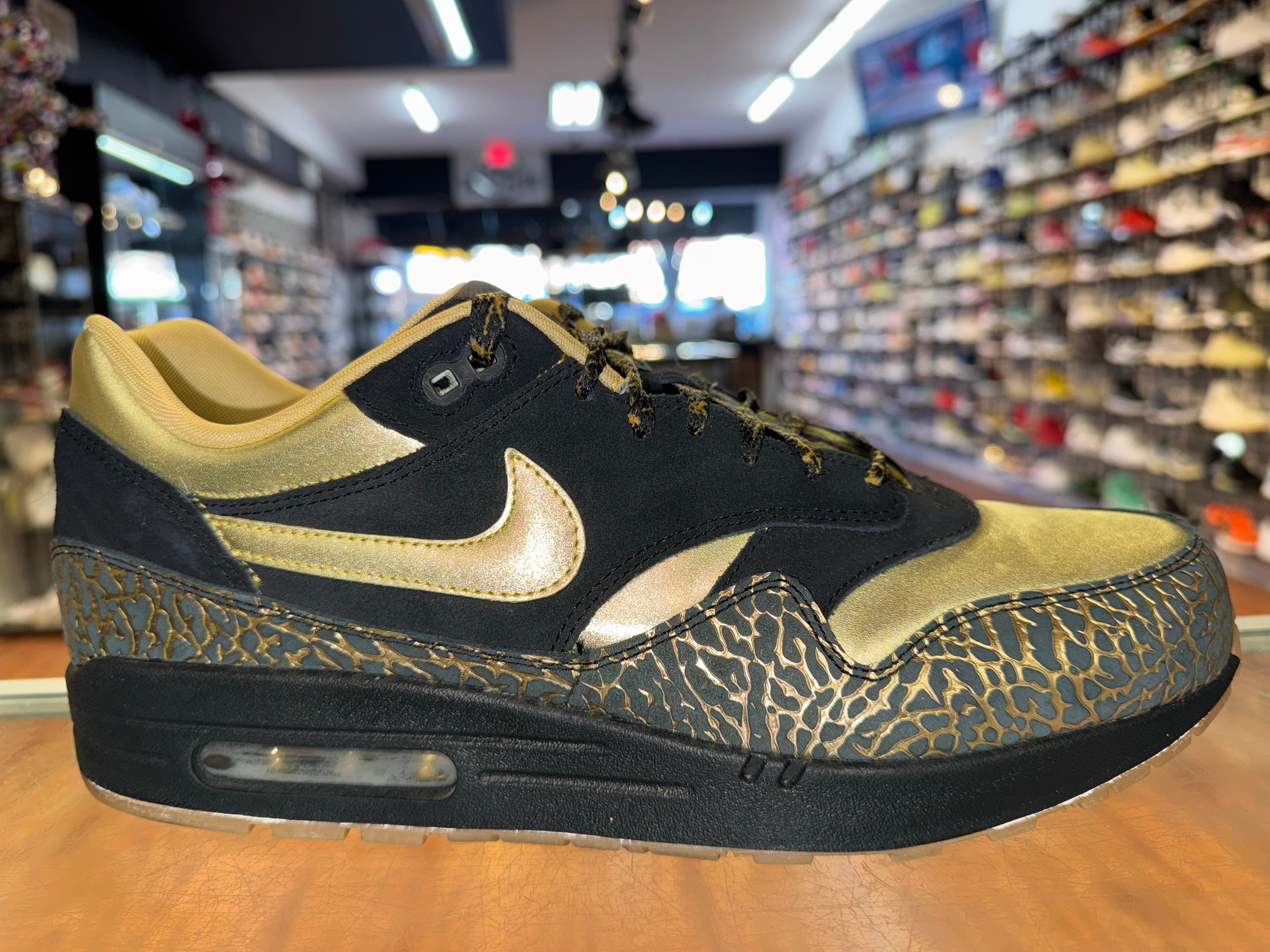 Size 12.5 Air Max 1 ID “Gold Black”