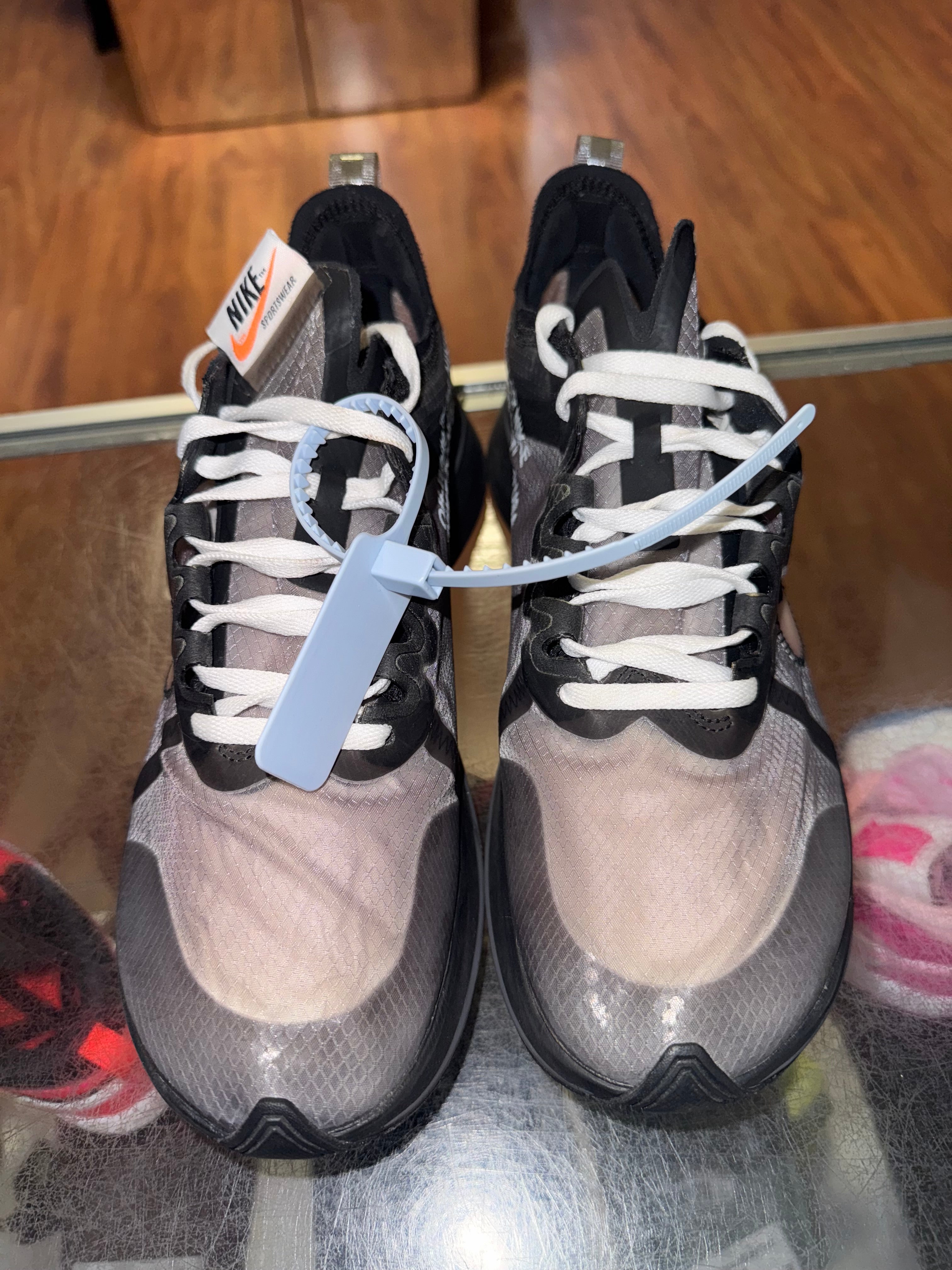 Size 9.5 Off White Zoom Fly “The Ten Black"