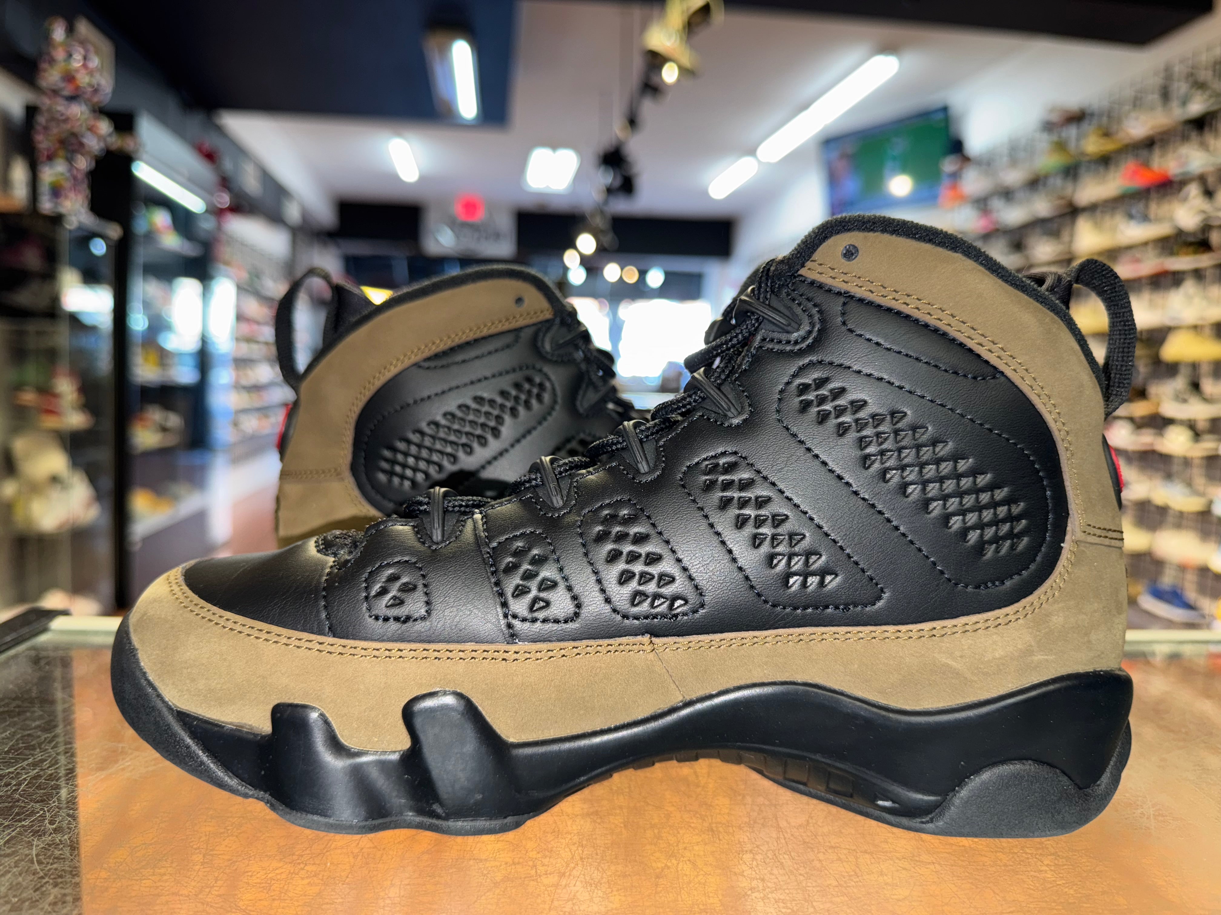 Size 7y Air Jordan 9 "Olive"