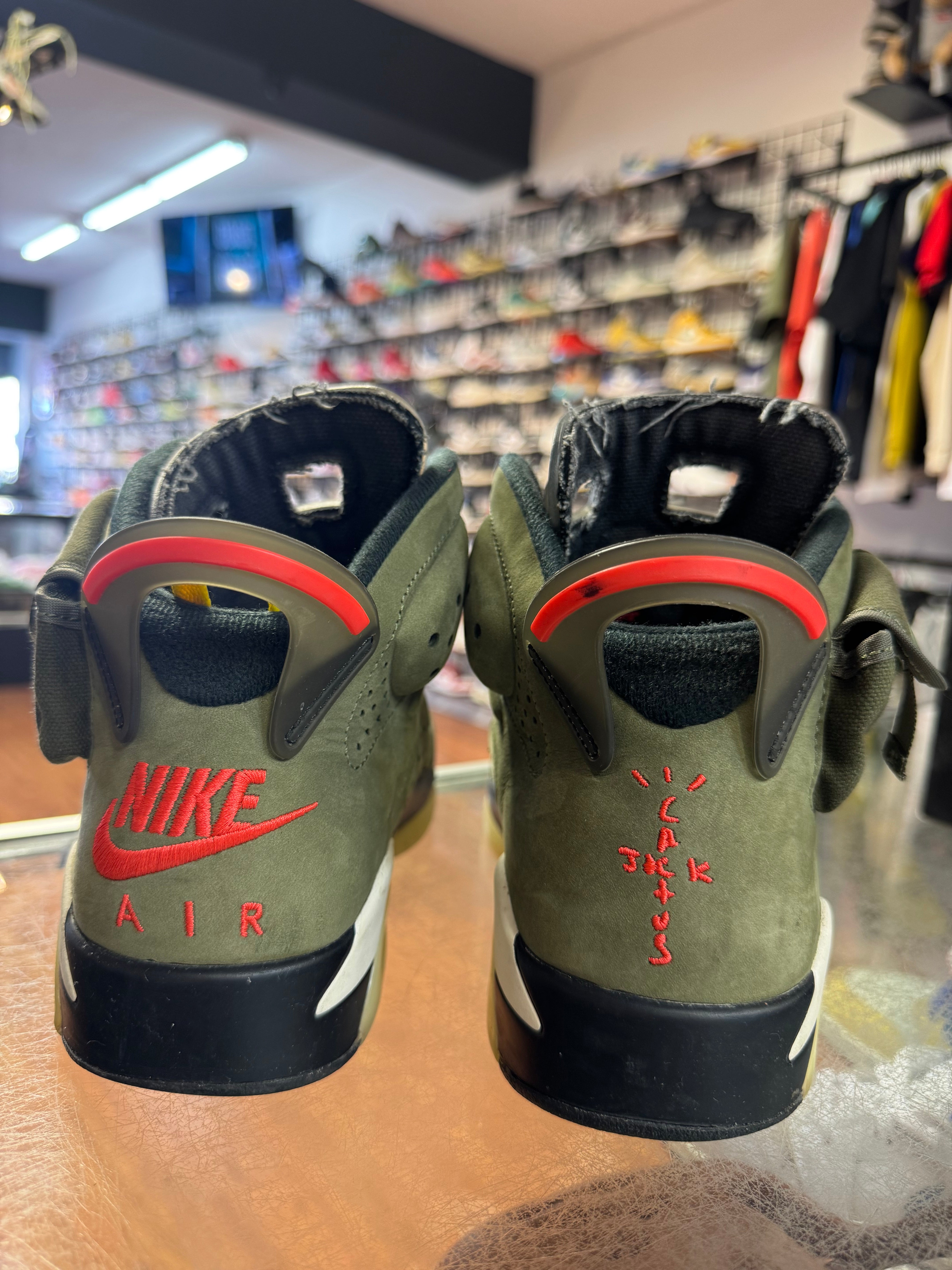 Size 8 Air Jordan 6 Travis Scott "Olive"