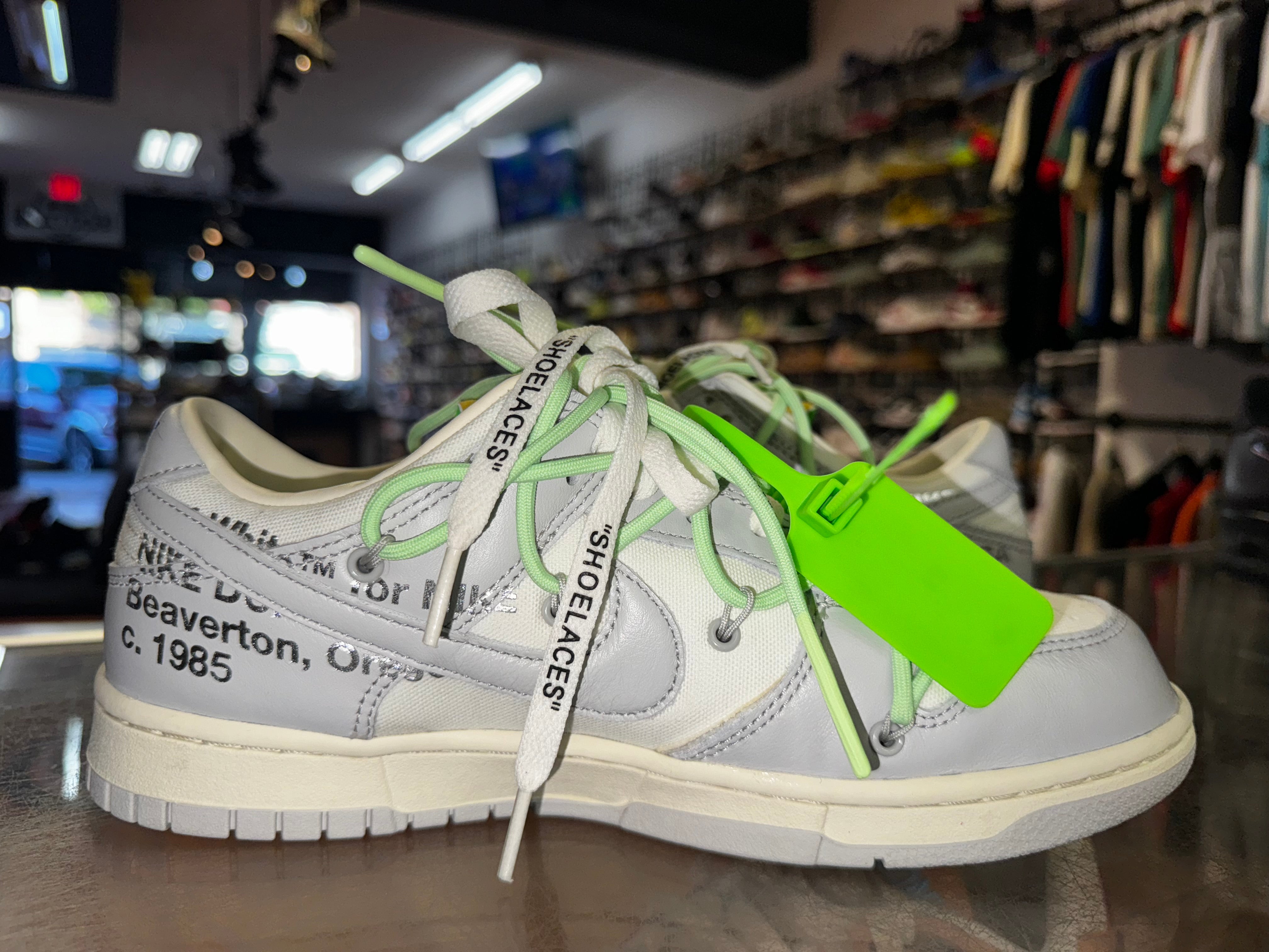 Size 9 Dunk Low Off White "Lot 7"