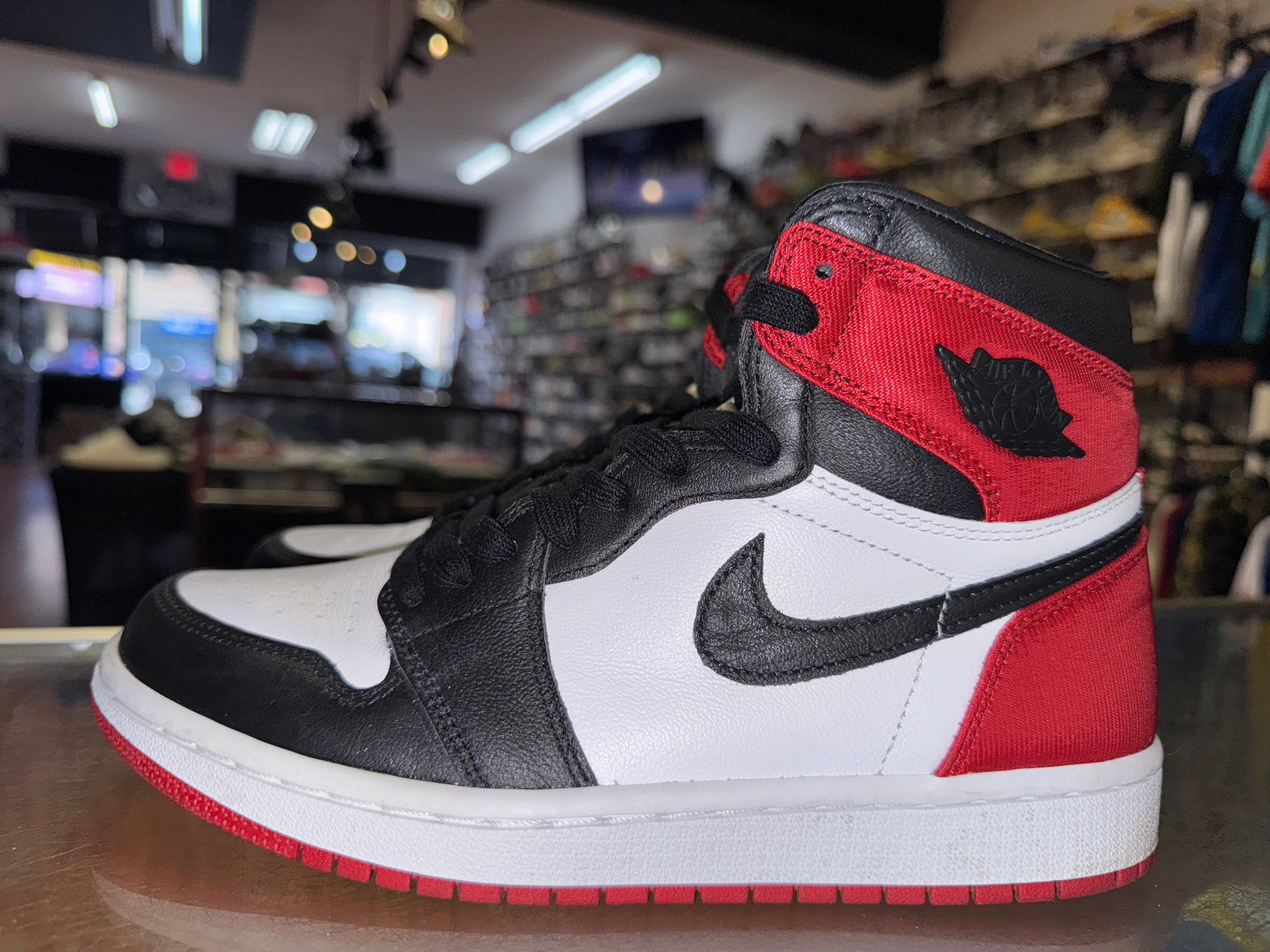 Size 6.5 (8W) Air Jordan 1 "Satin Black Toe"