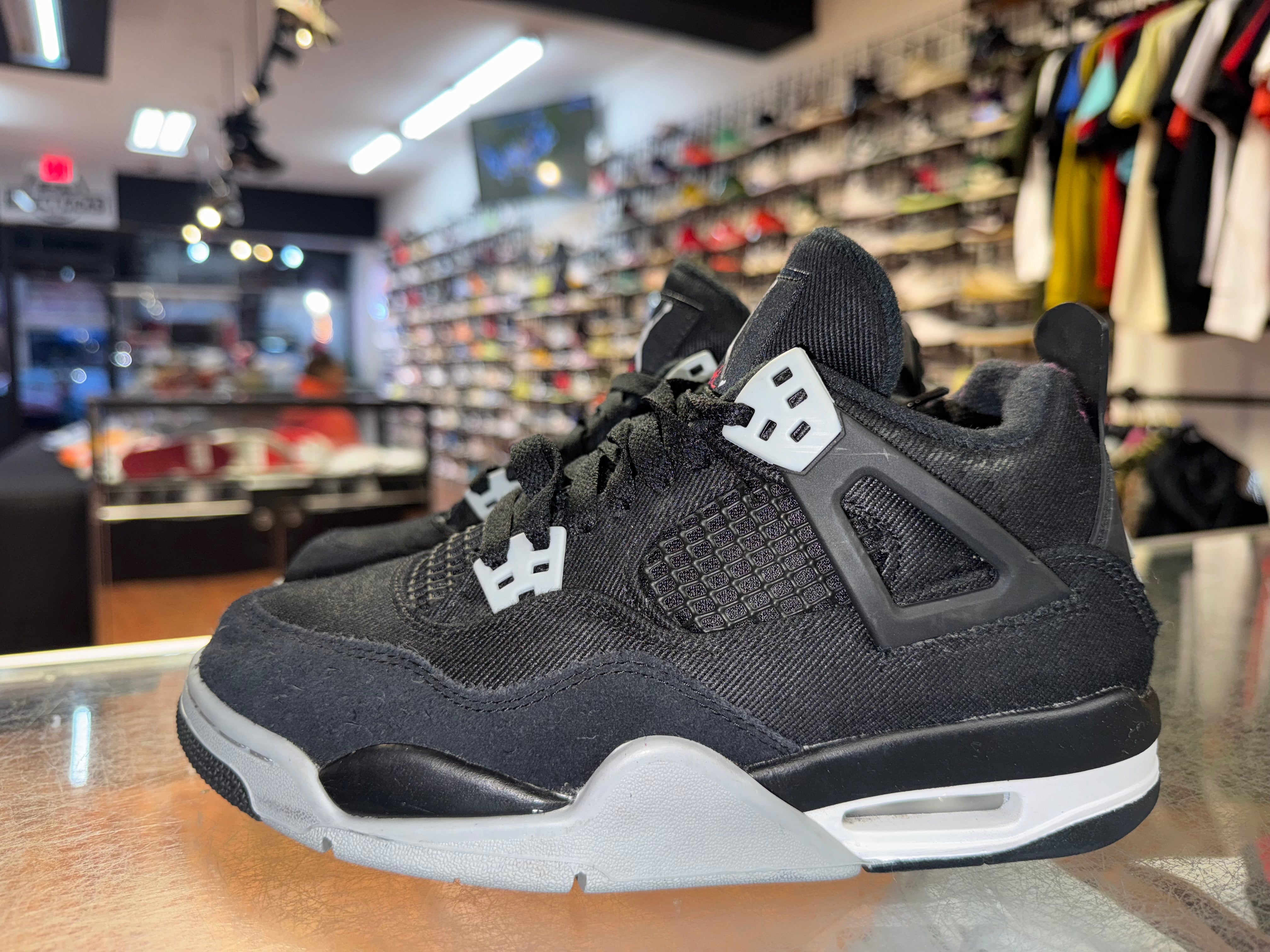 Size 5y Air Jordan 4 "Black Canvas"