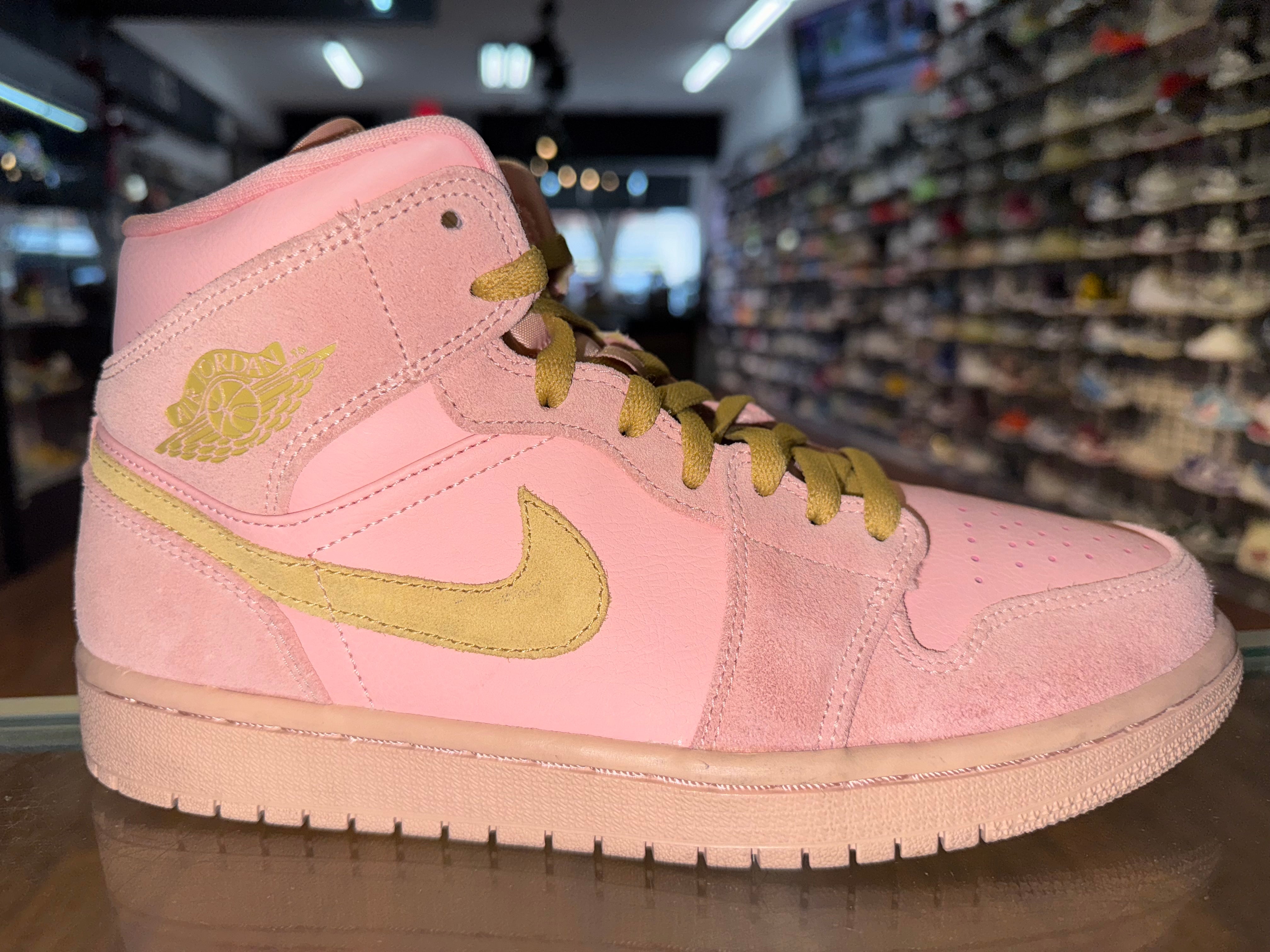 Size 8 Air Jordan 1 Mid "Coral Gold"