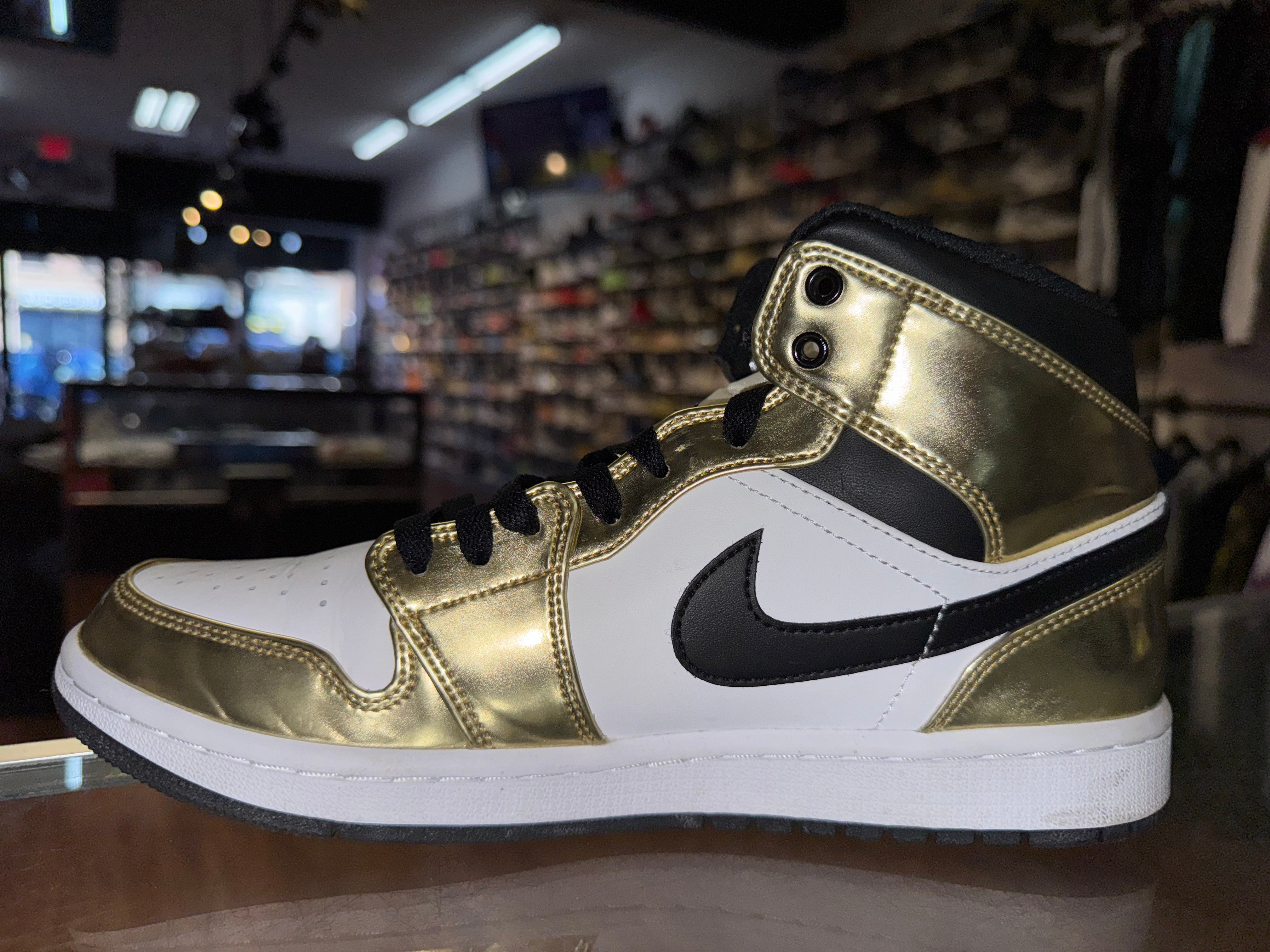 Size 8.5 Air Jordan 1 Mid "Metallic Gold"