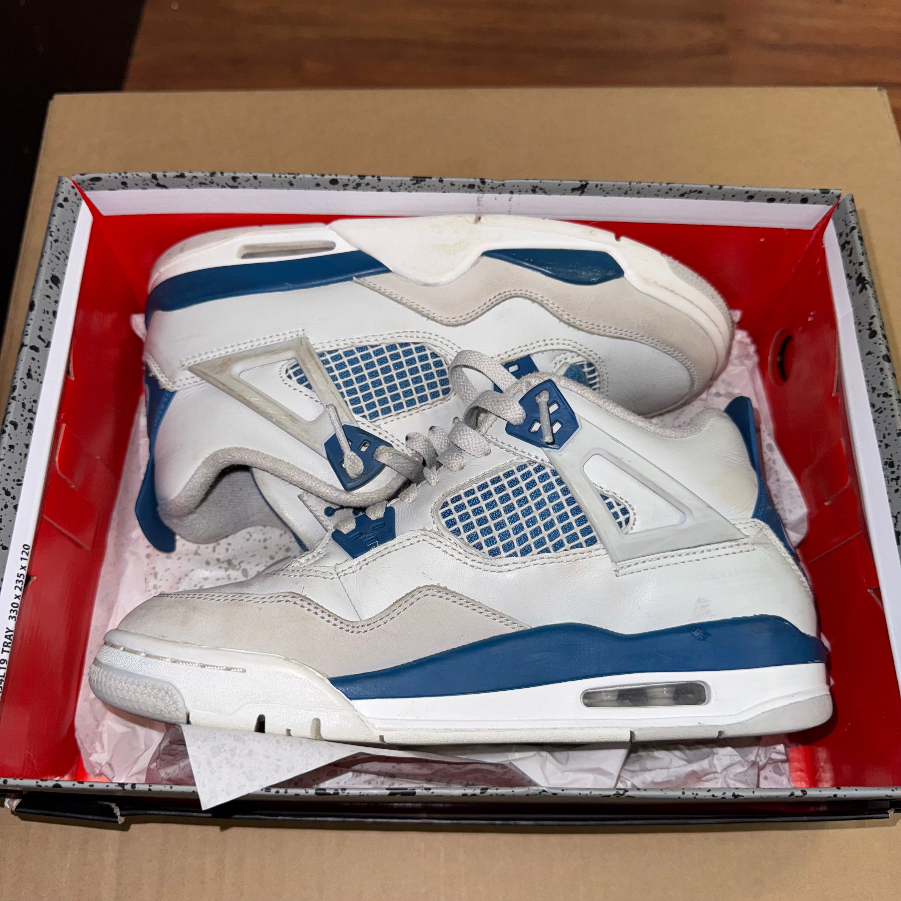 Size 7y Air Jordan 4 "Military Blue"