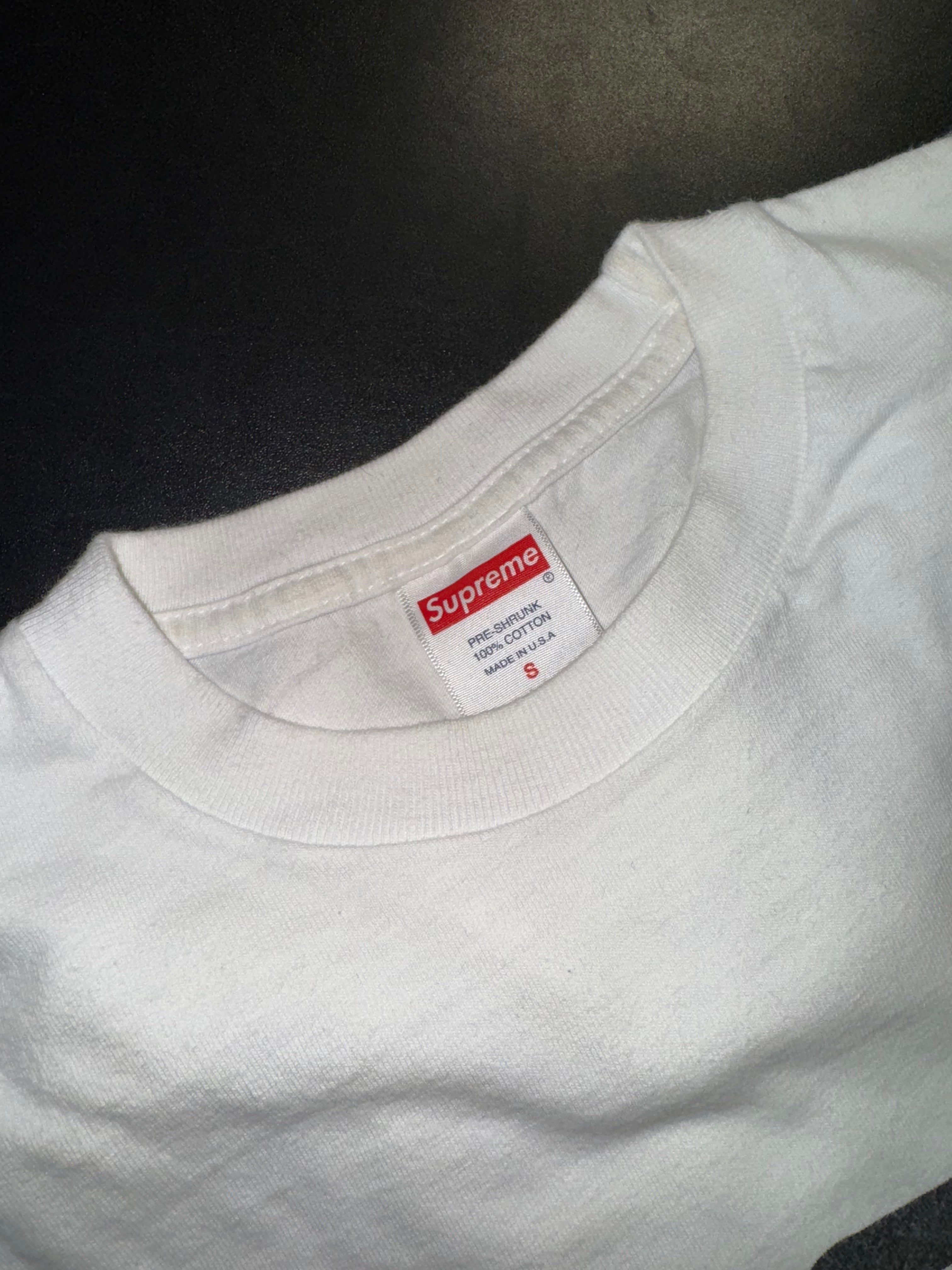 Size S Supreme Arabic Logo L/S “White”