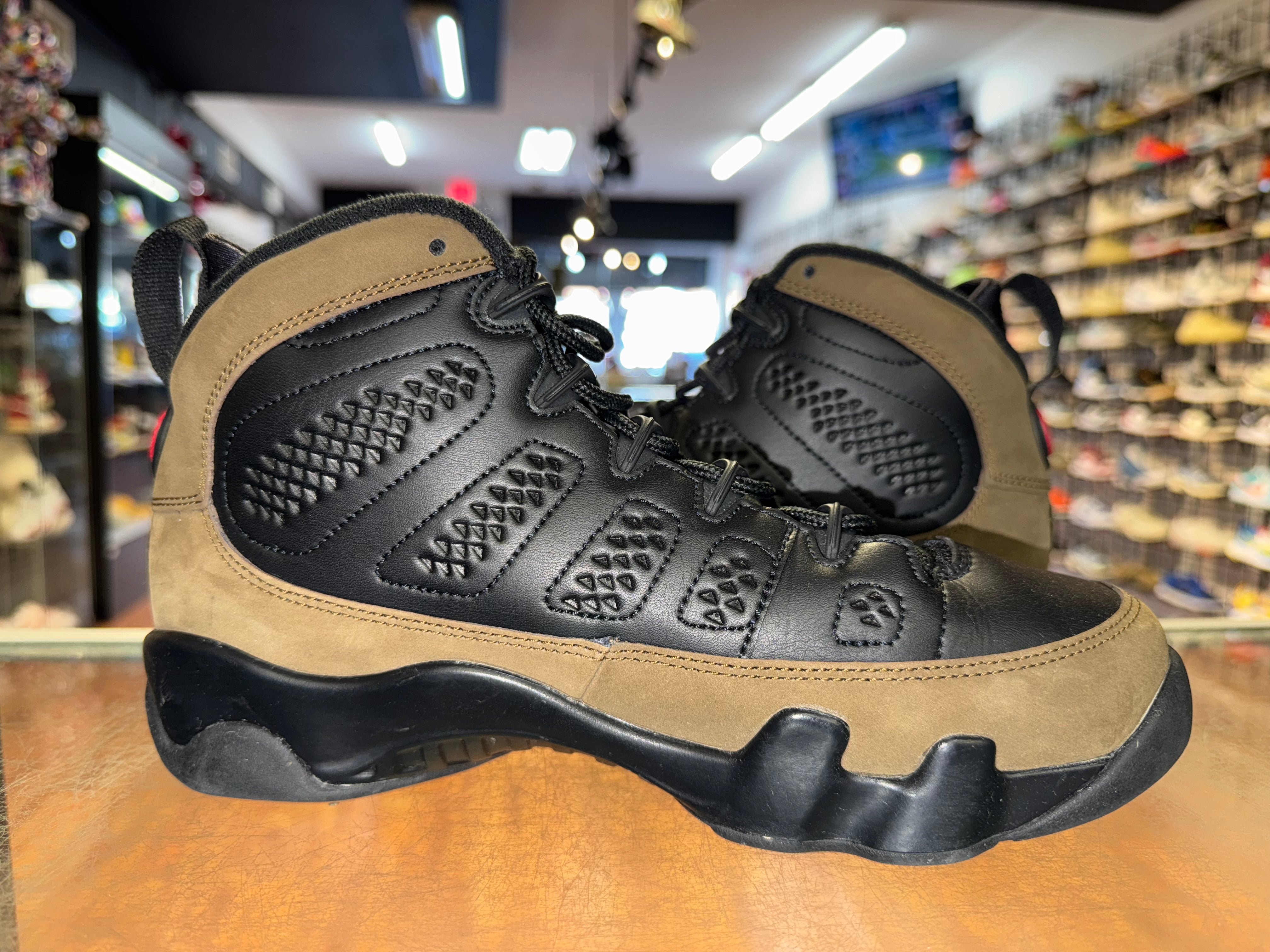 Size 7y Air Jordan 9 "Olive"