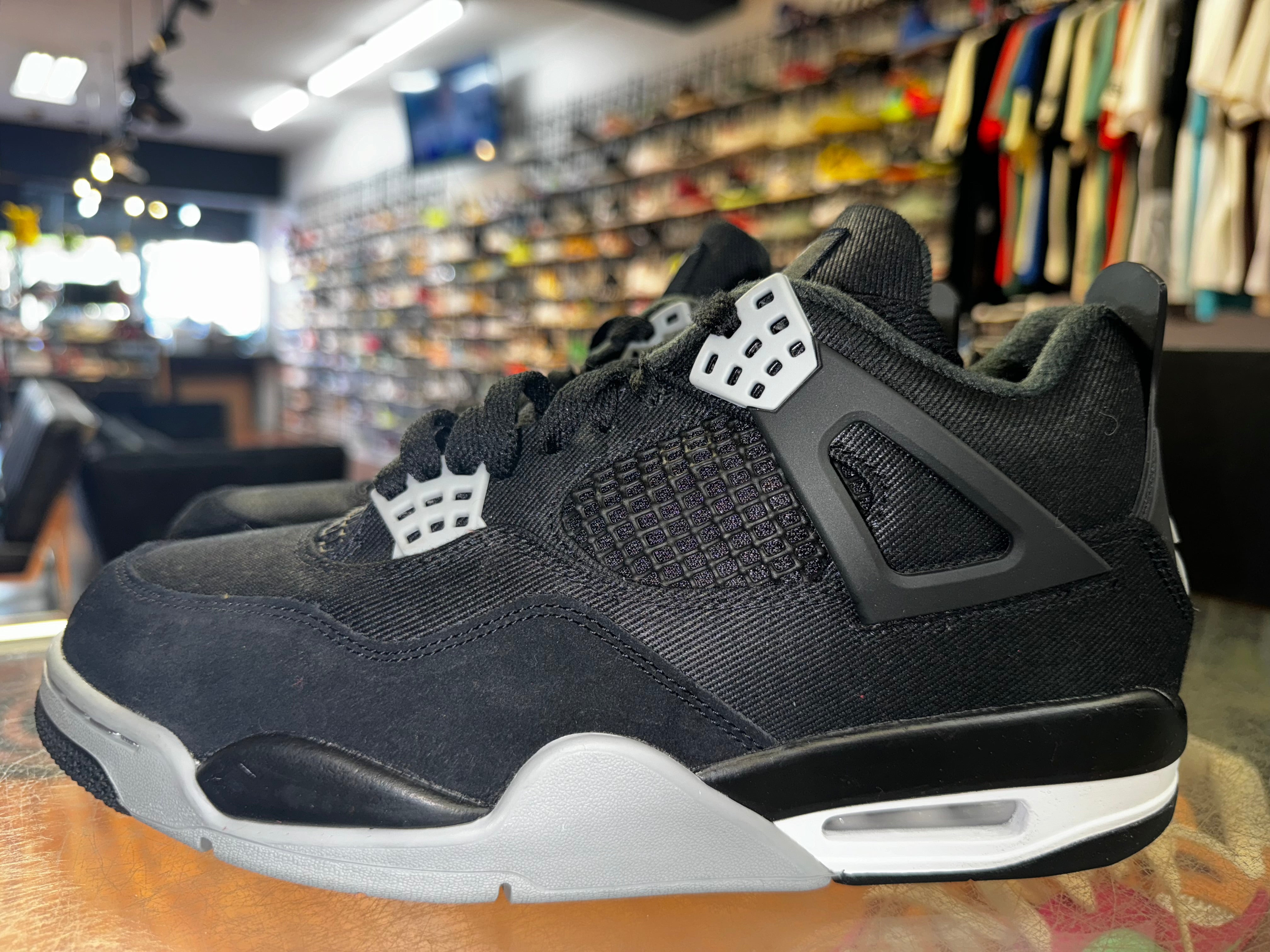 Size 8.5 Air Jordan 4 "Black Canvas"