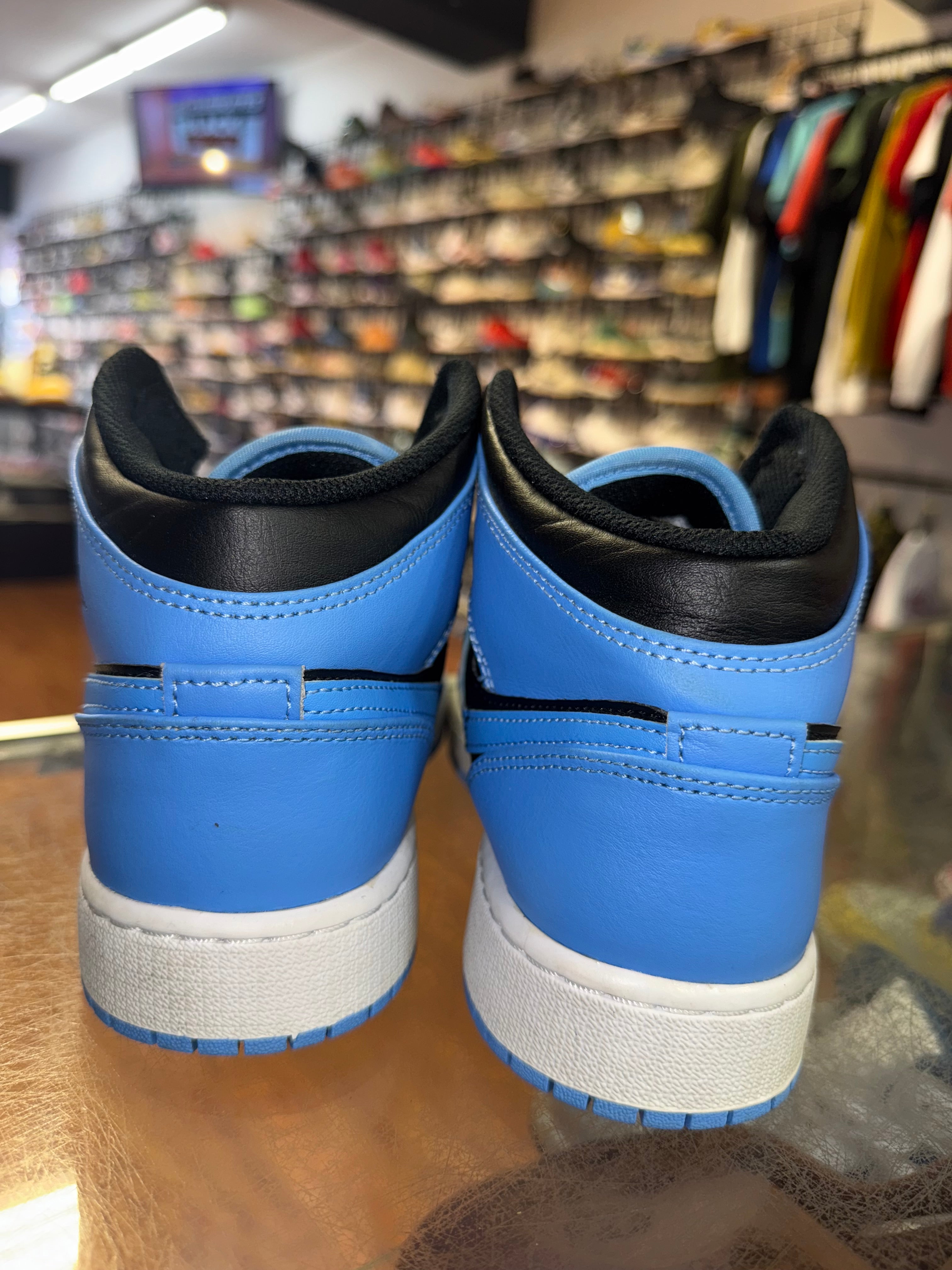 Size 7y Air Jordan 1 Mid "University Blue Black"