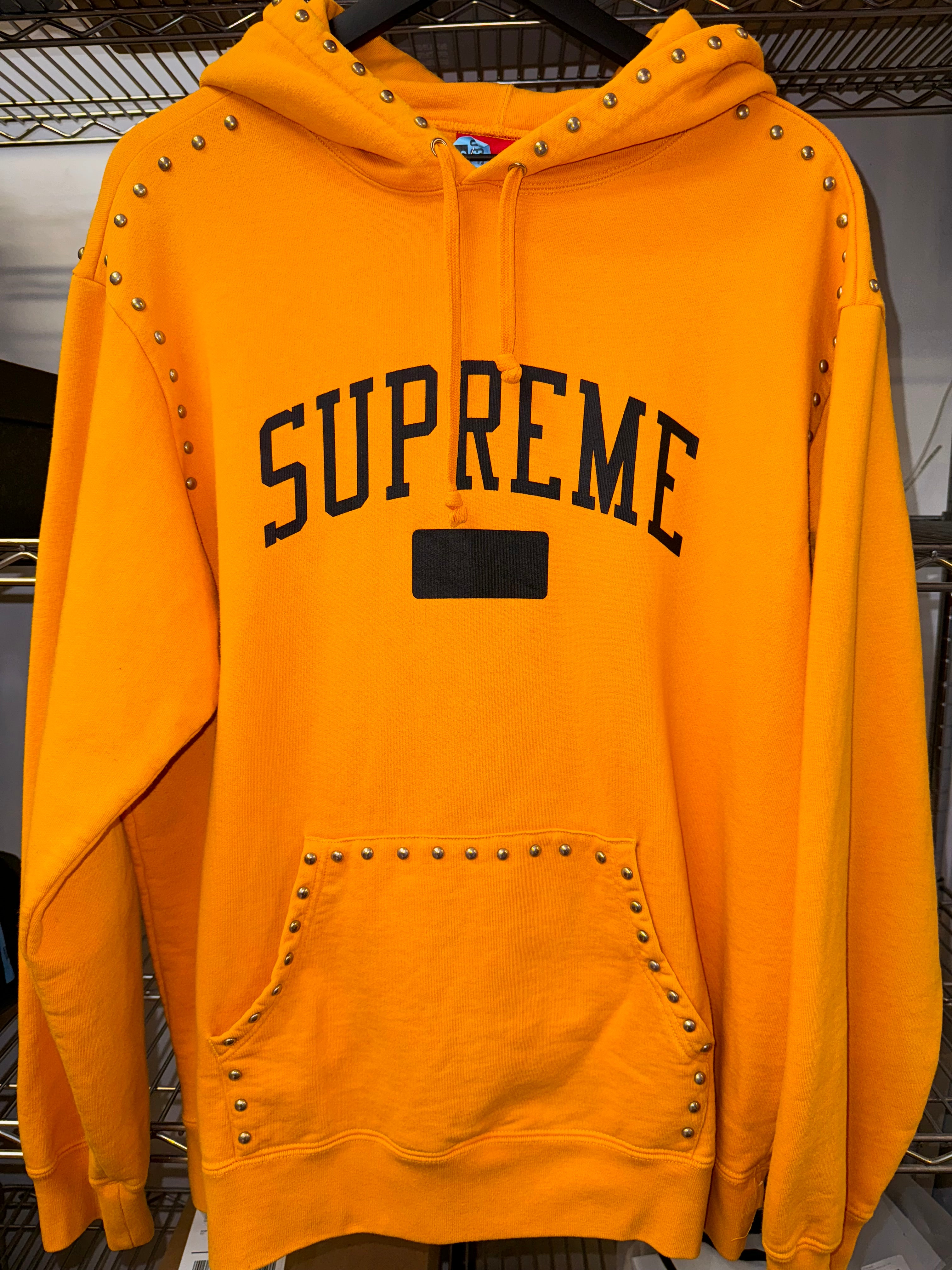 Large Supreme Studded Hoodie FW18 “Gold”