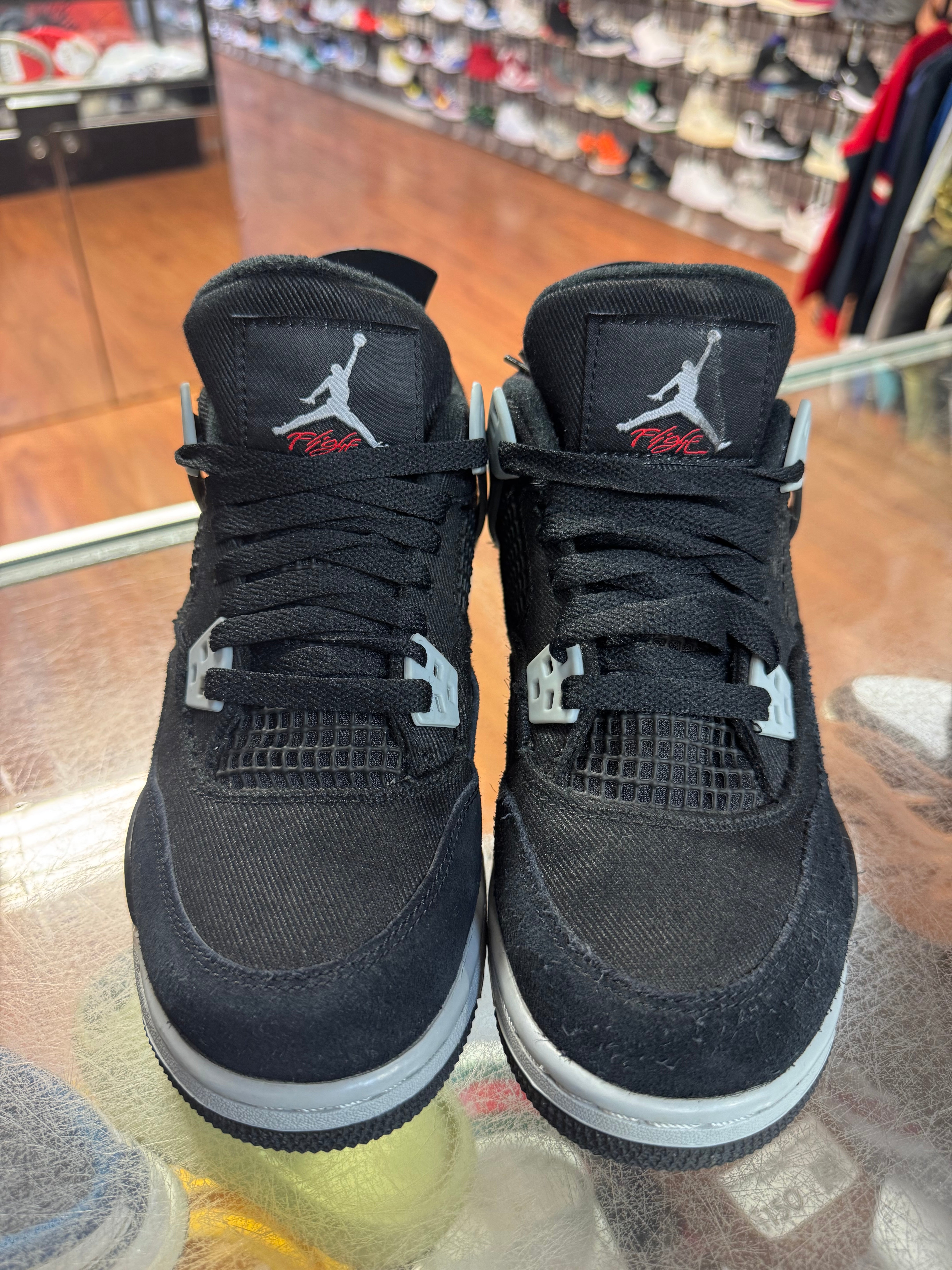 Size 5y Air Jordan 4 "Black Canvas"