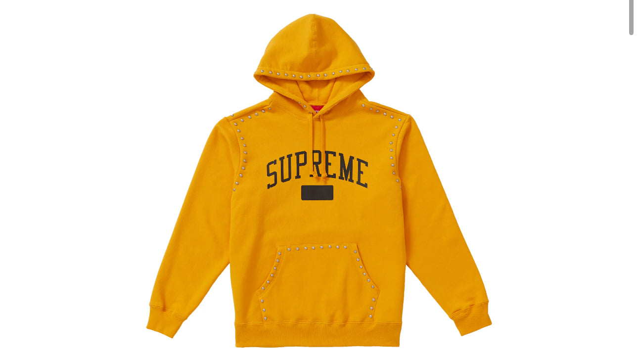 Large Supreme Studded Hoodie FW18 “Gold”