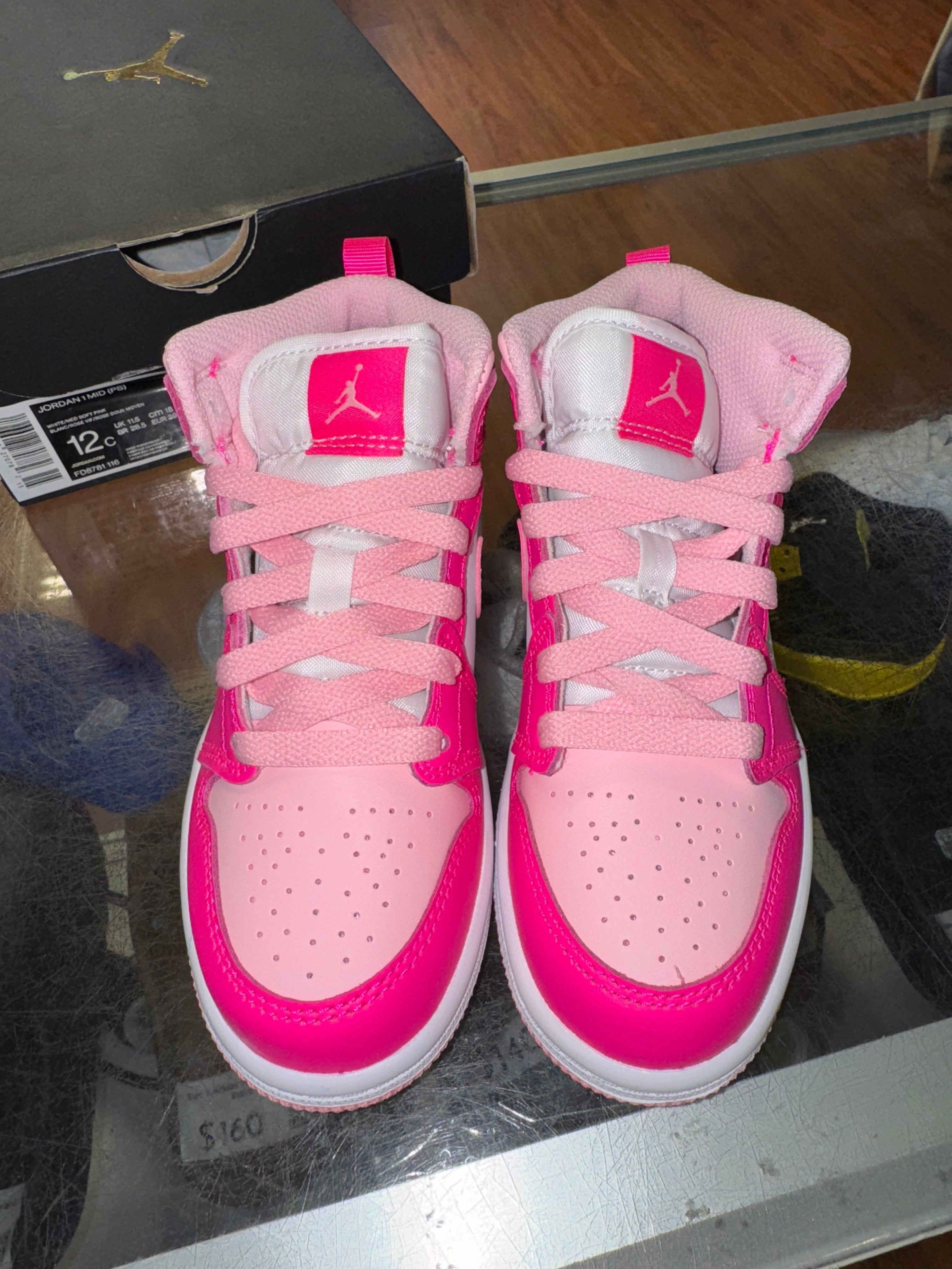 Size 12c Air Jordan 1 Mid “Fierce Pink” Brand New (PS)