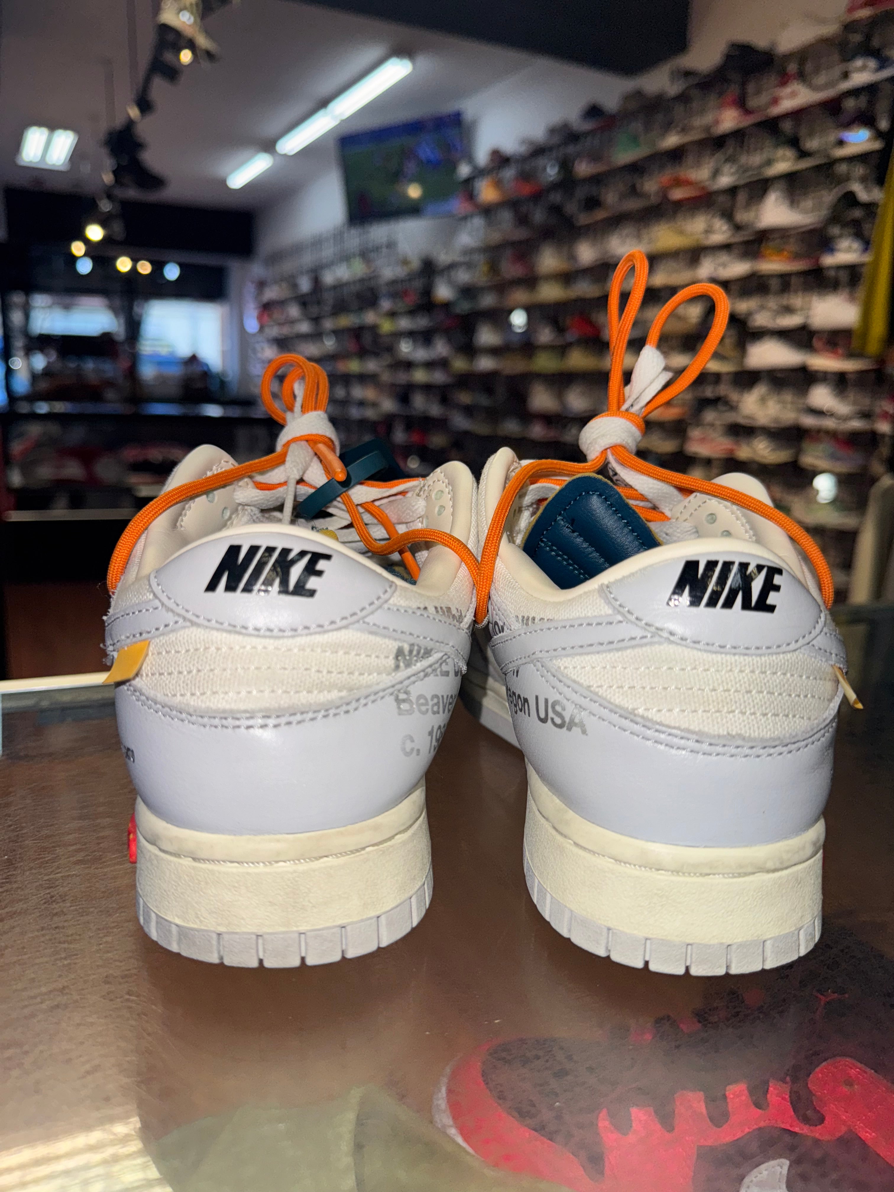 Size 6.5 Dunk Low Off White "Lot 44"