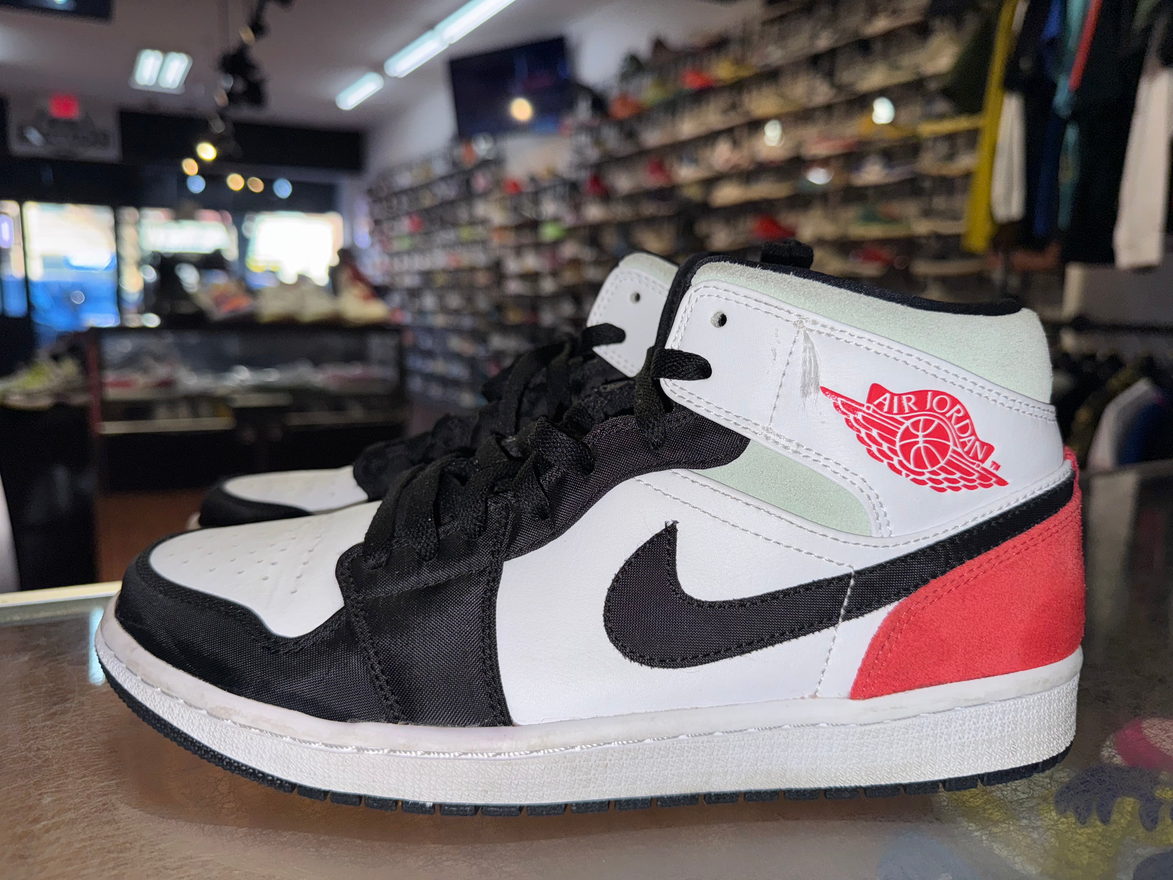 Size 9 Air Jordan 1 Mid SE "Red Black Toe"