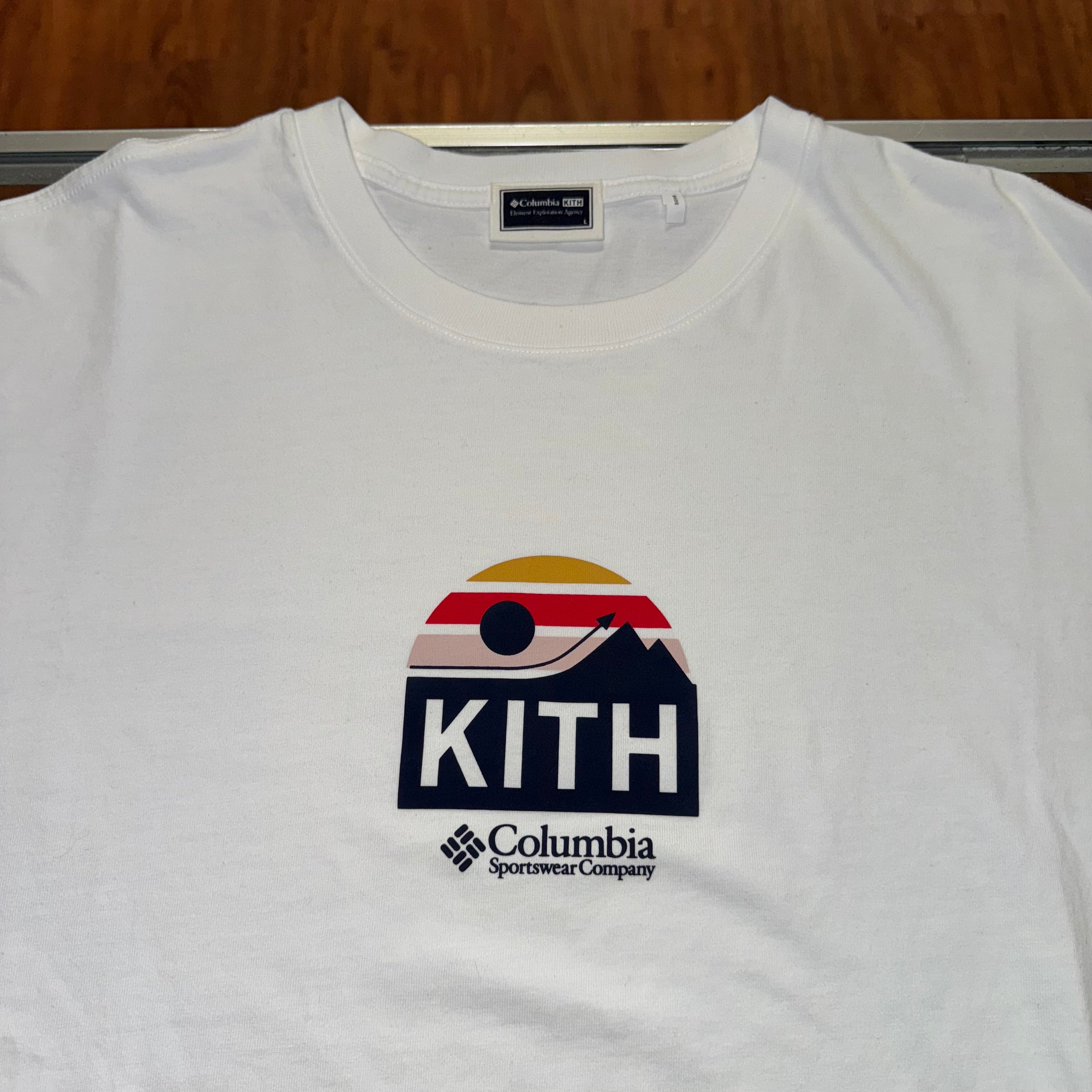 Large KITH Columbia Eea Wind T-Shirt "White"