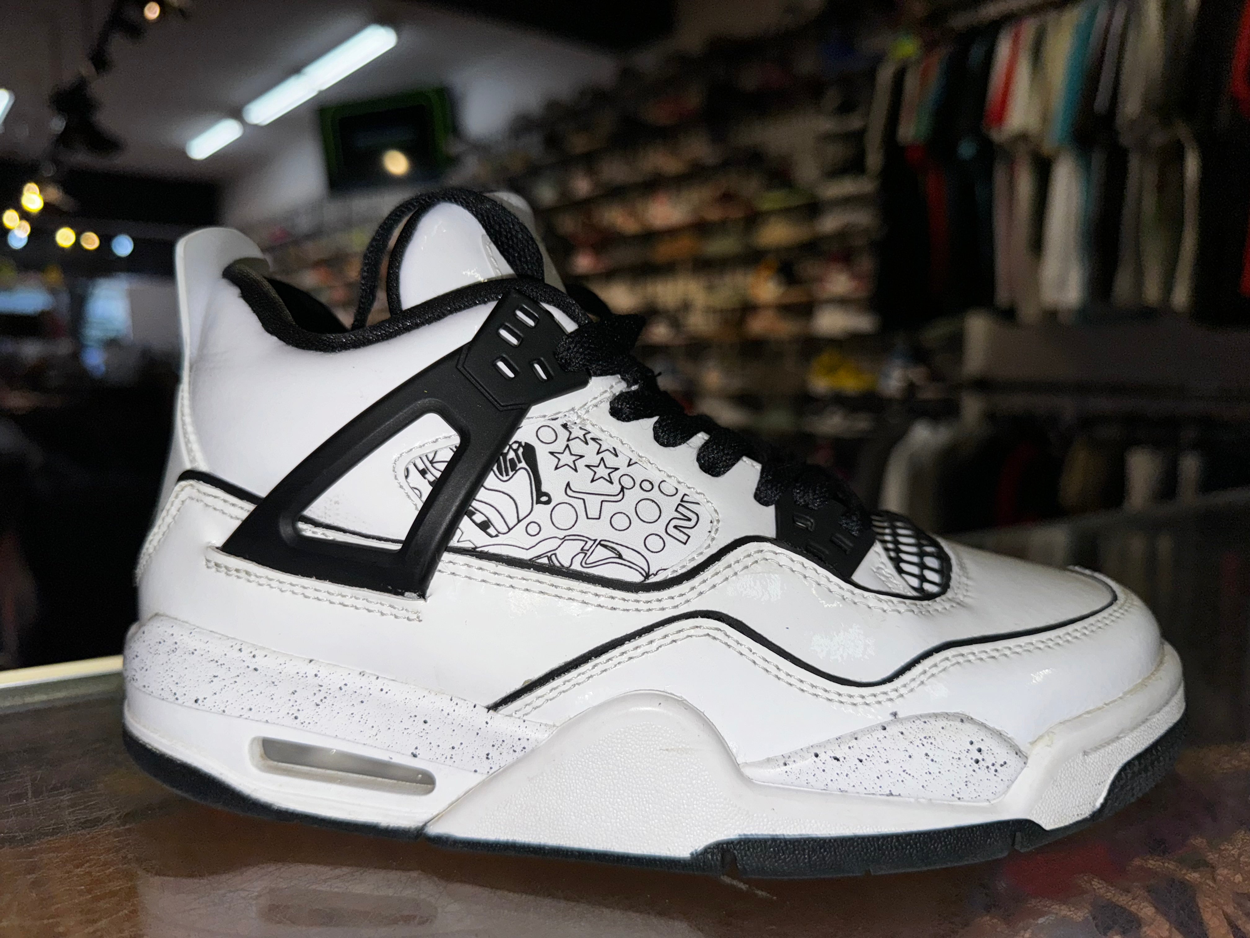 Size 4.5y Air Jordan 4 "DIY