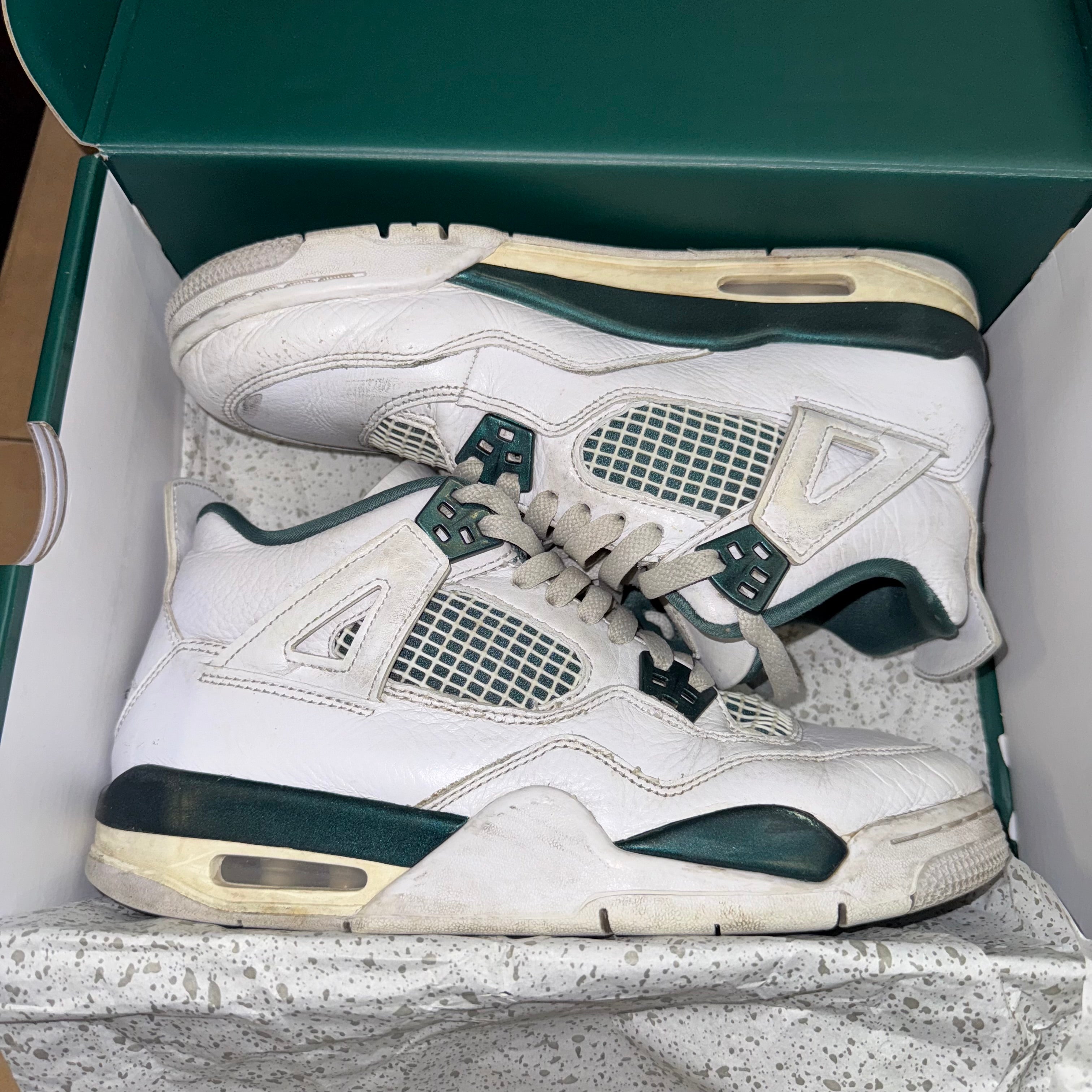 Size 7y Air Jordan 4 "Oxidized Green"