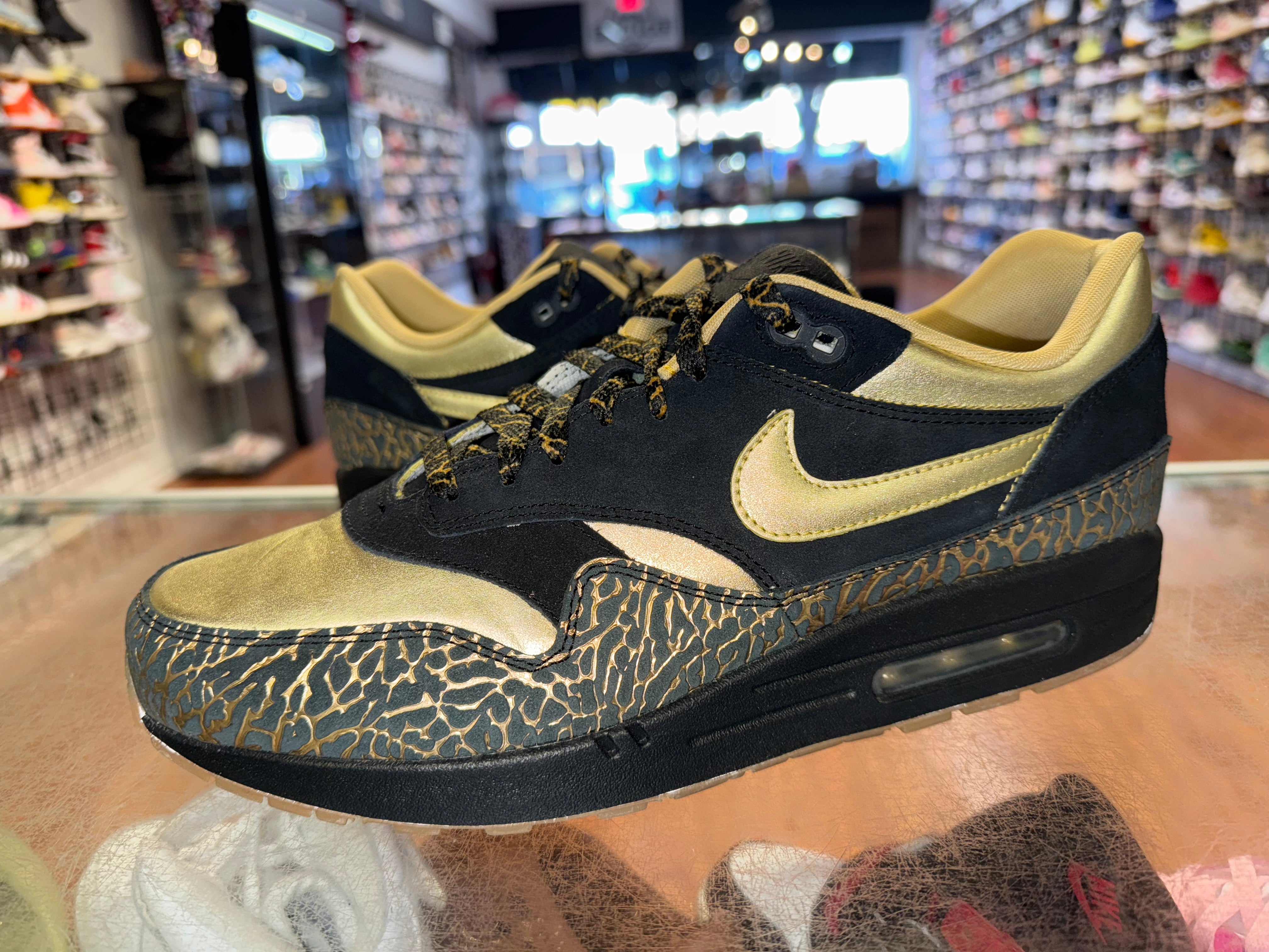 Size 12.5 Air Max 1 ID “Gold Black”