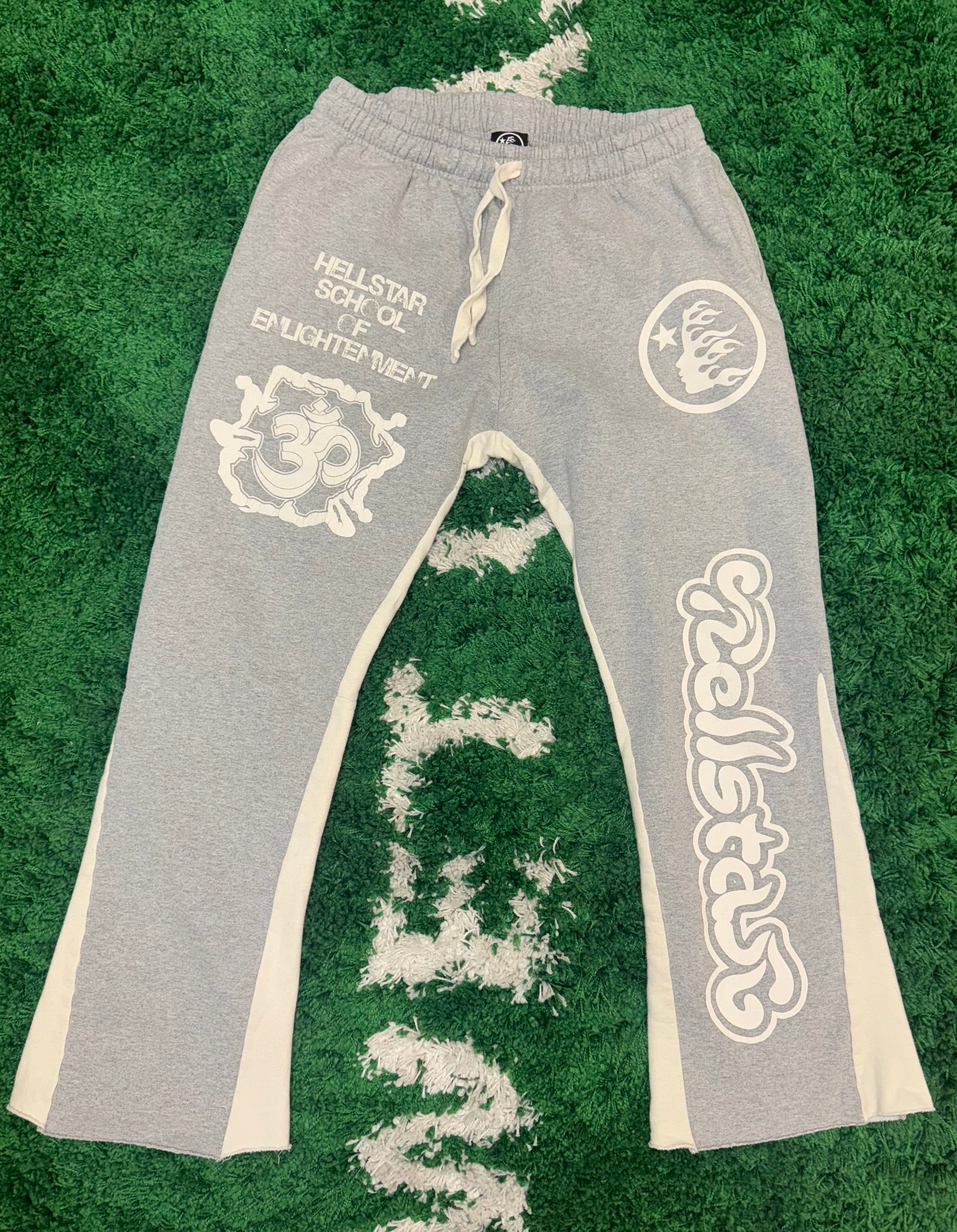 Size M Hellstar Enlightenment Flared Sweatpants “Grey”