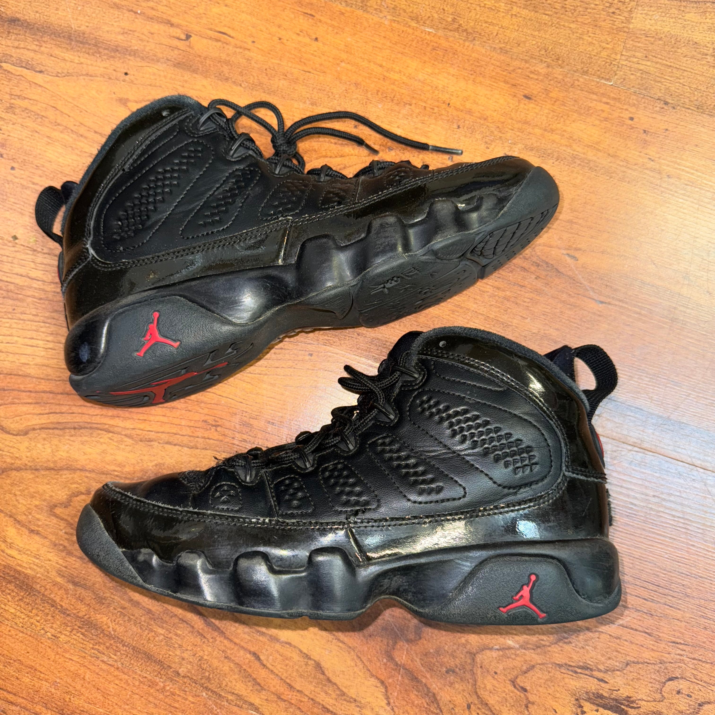 Size 5.5y Air Jordan 9 "Patent Bred"