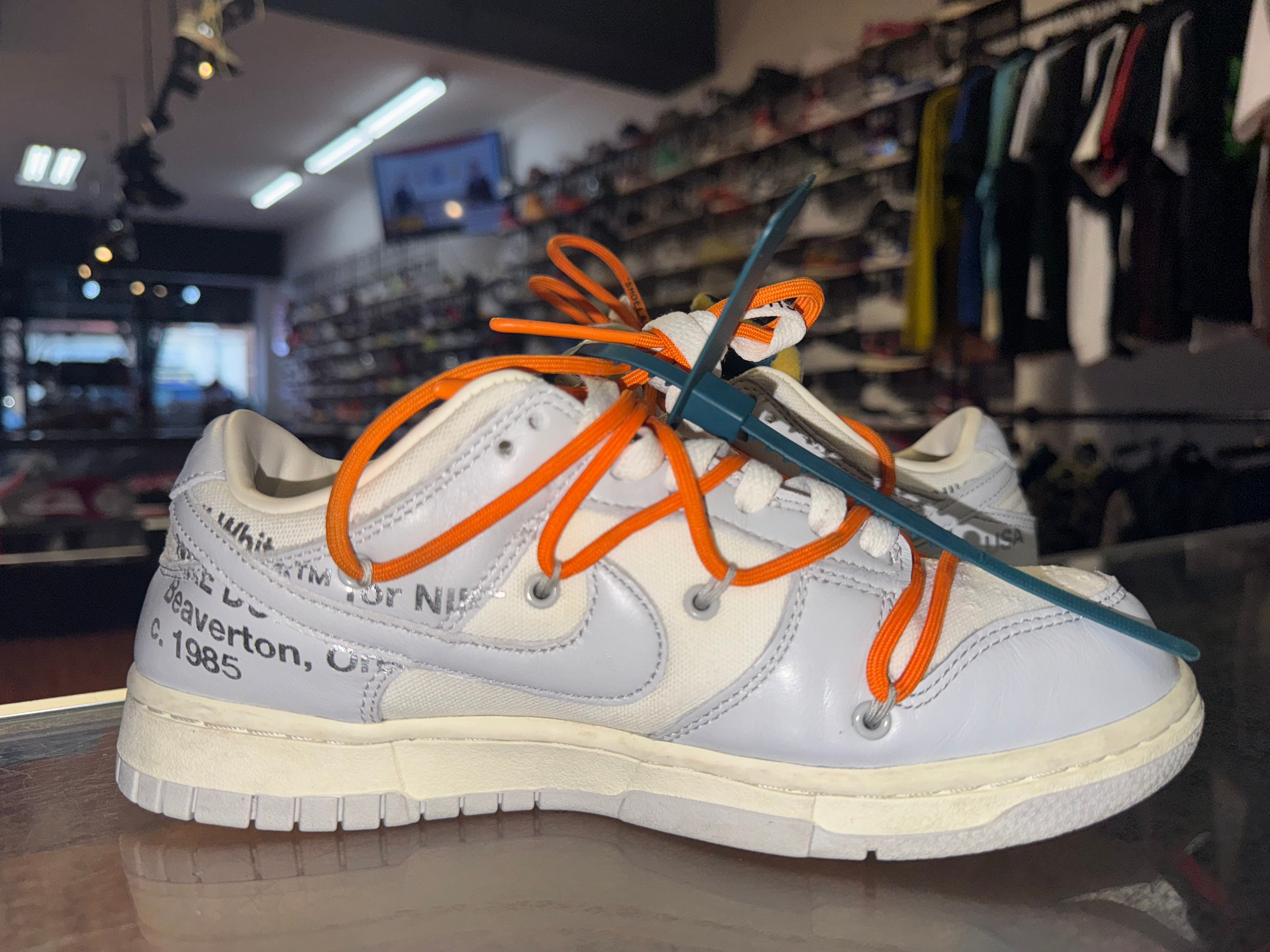 Size 6.5 Dunk Low Off White "Lot 44"