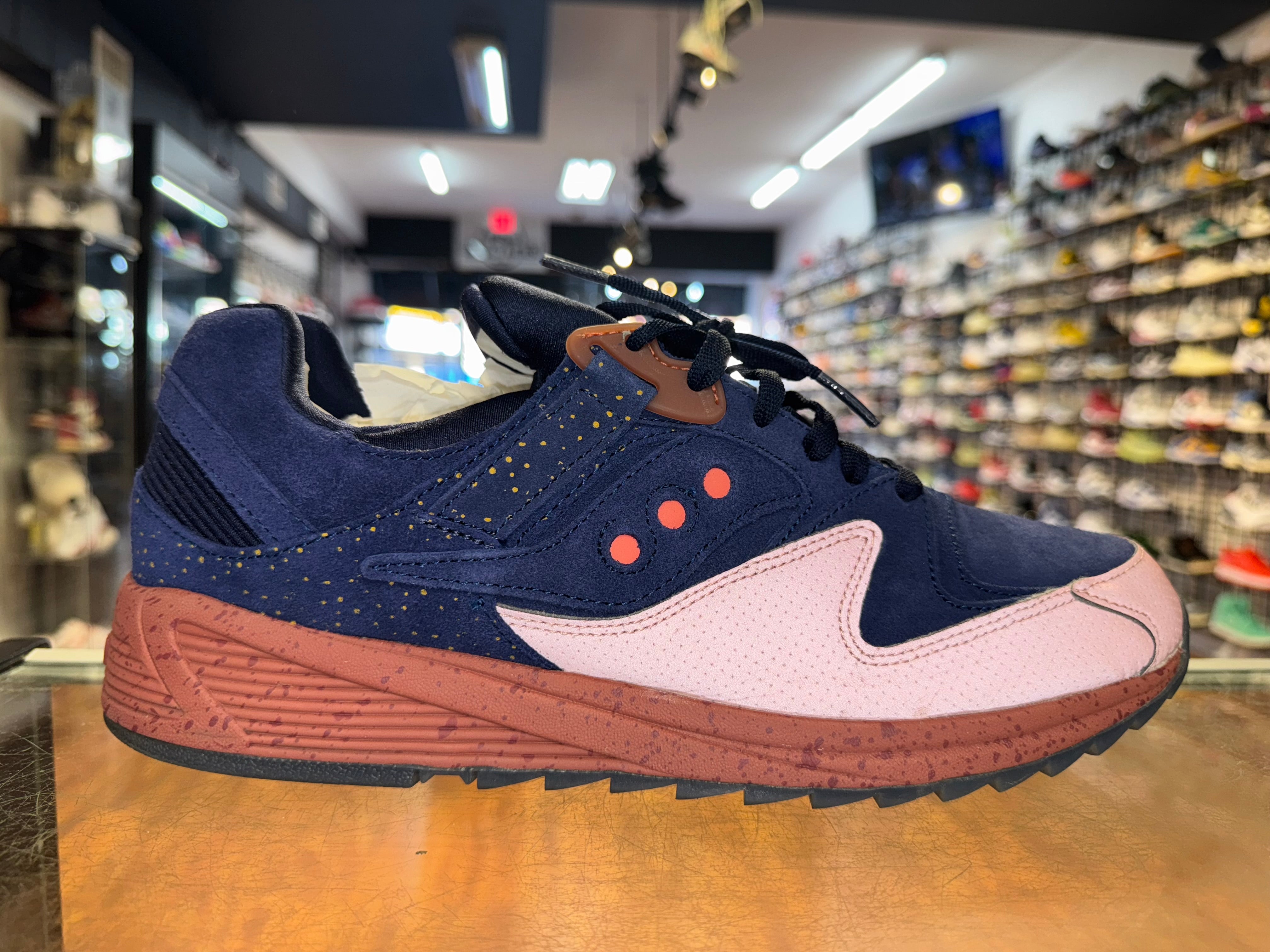 Size 12 Saucony Grid 8500 "Navy Salmon"