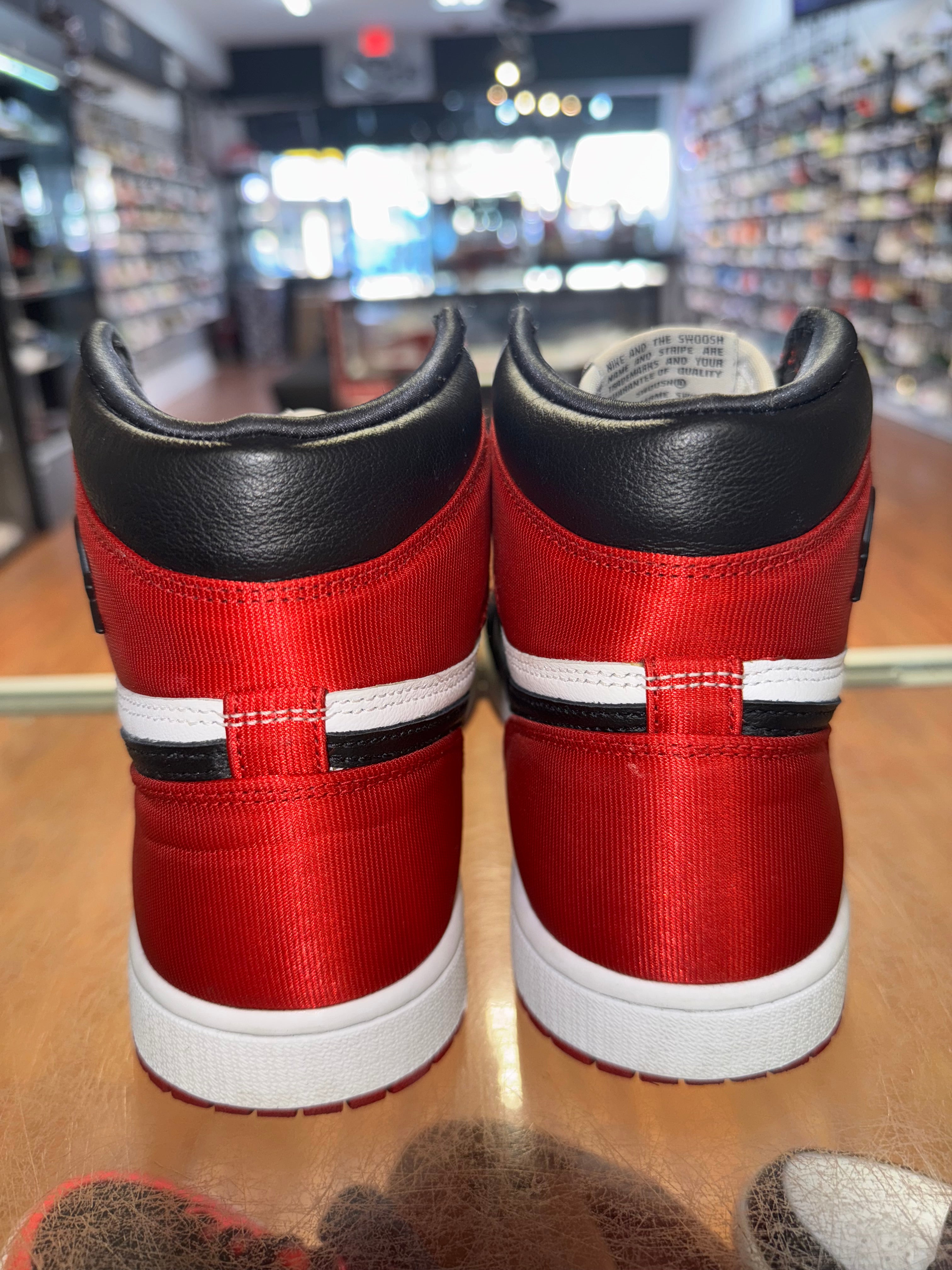 Size 7 (8.5W) Air Jordan 1 "Satin Black Toe"