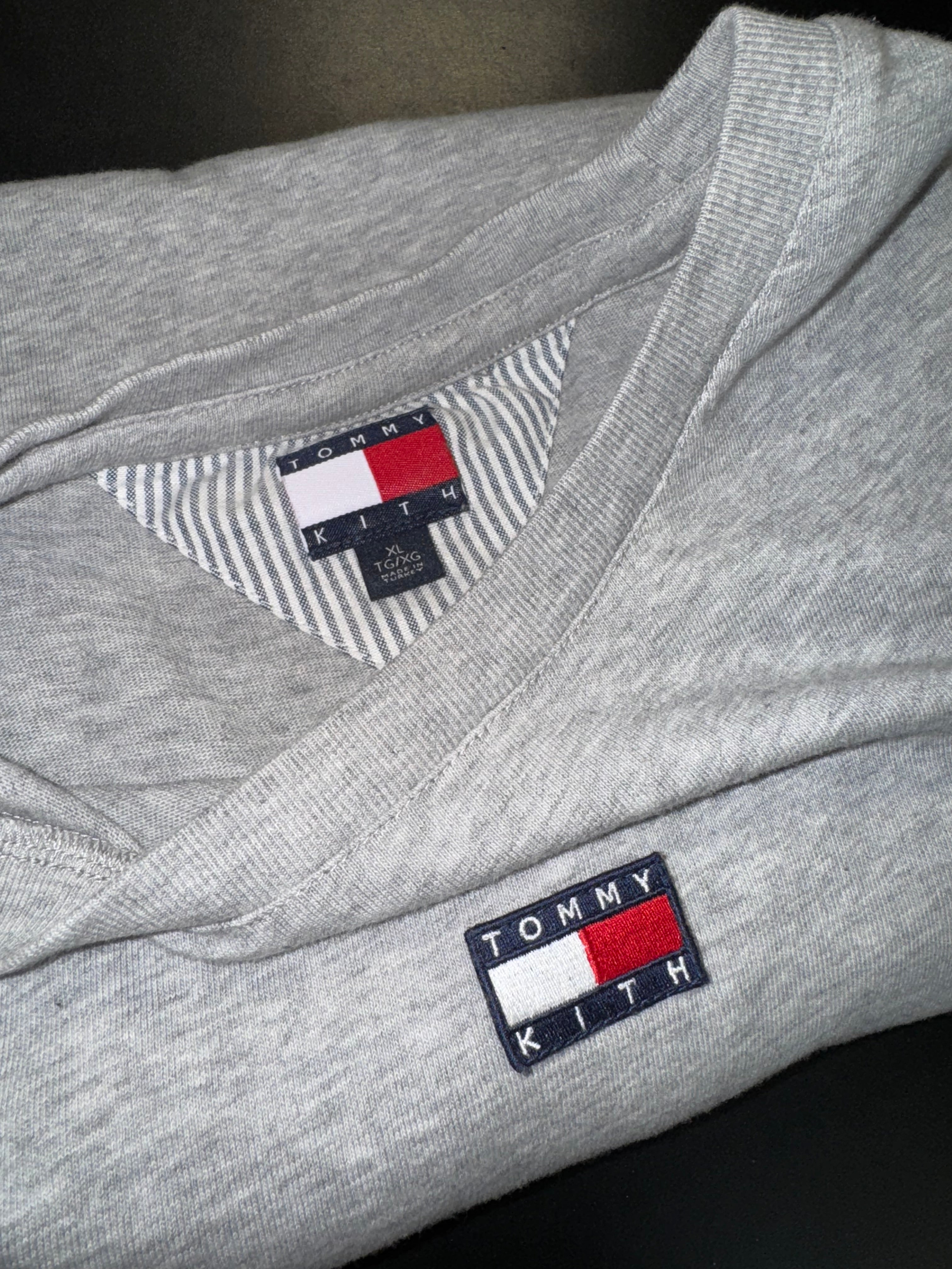 Size XL Kith x Tommy Hilfiger Flag Tee “Grey”