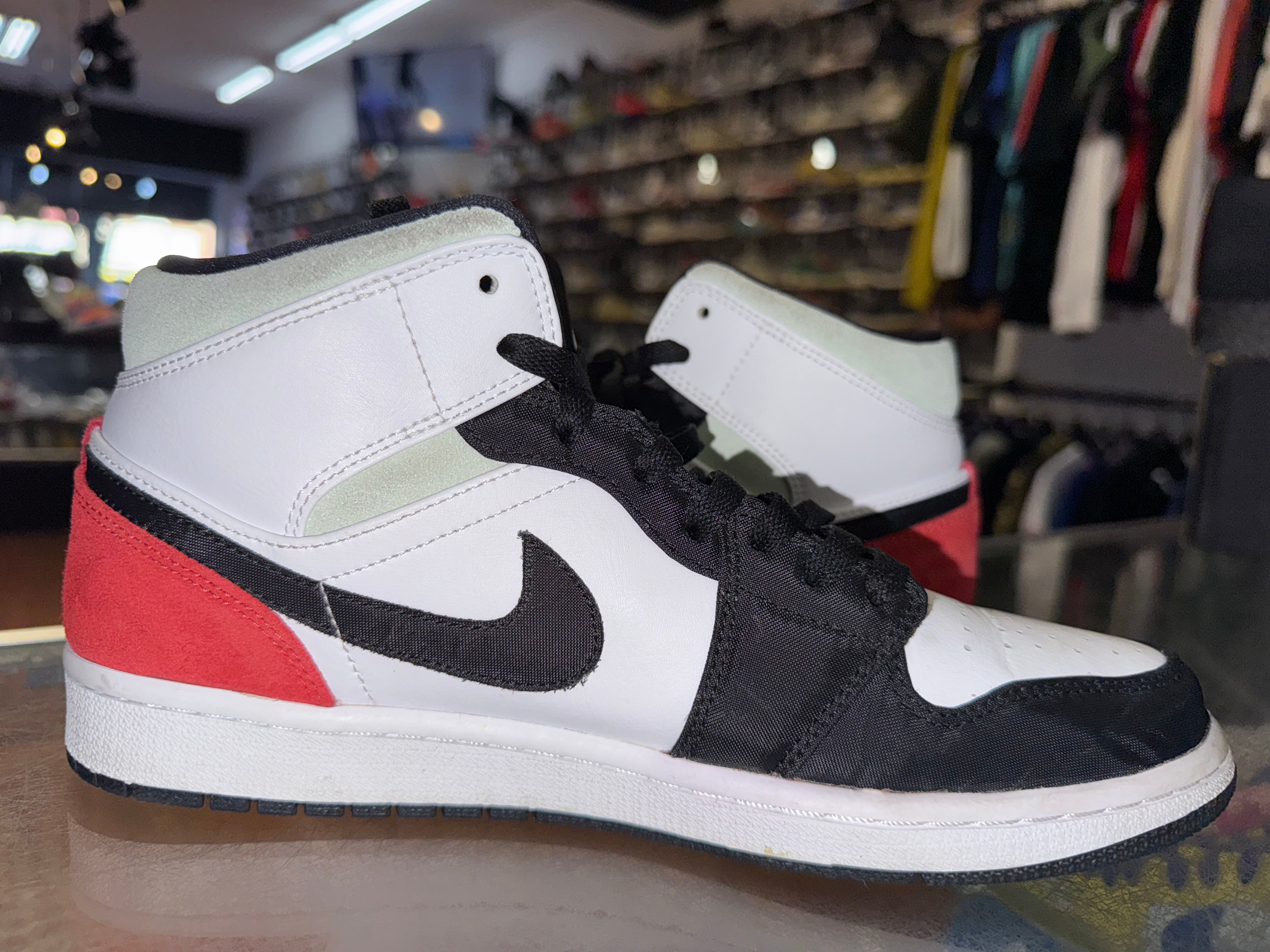 Size 9 Air Jordan 1 Mid SE "Red Black Toe"