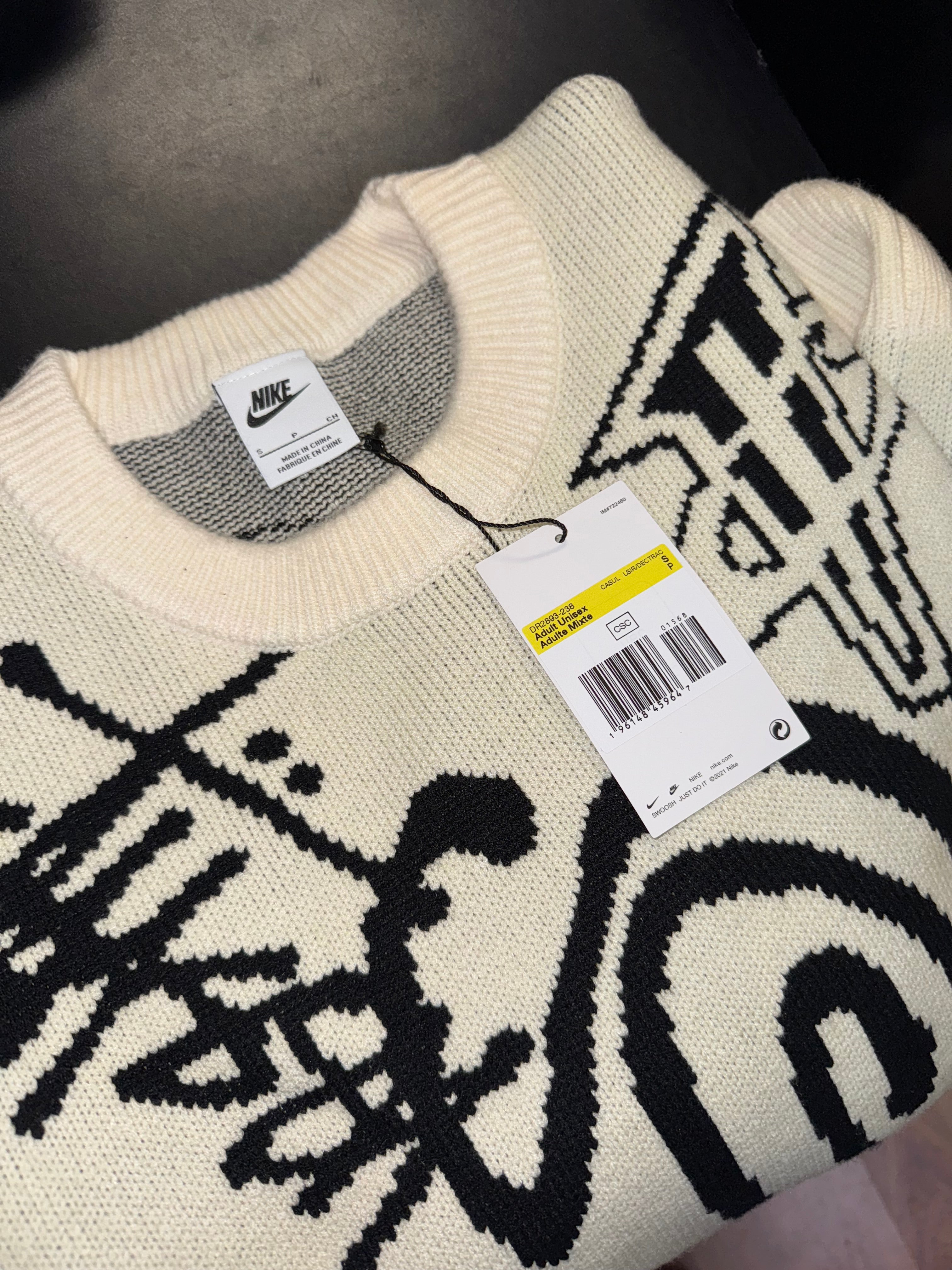 Size S Nike x Stussy Sweater “Natural” Brand New