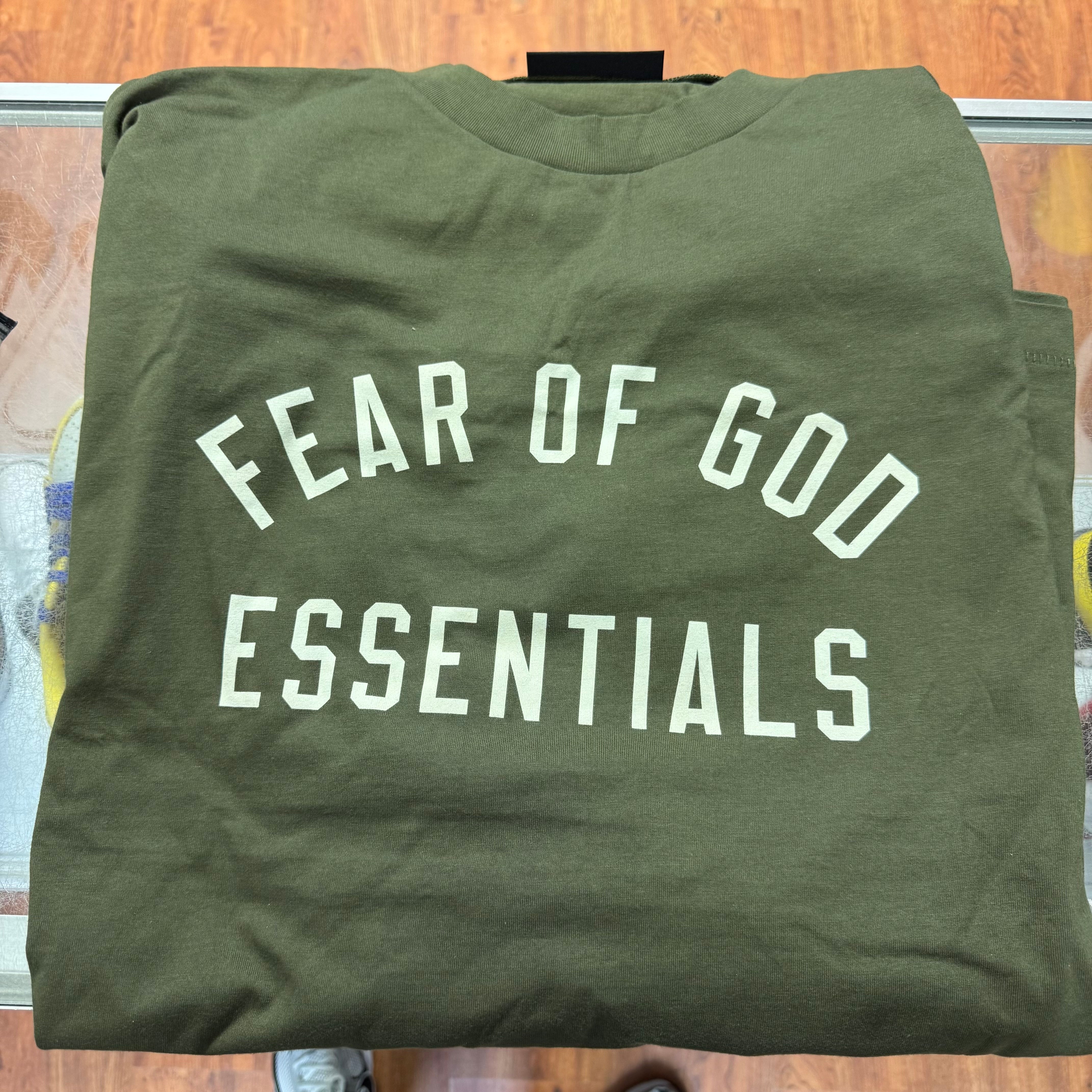 2XL Fear of God Essentials Jersey Crewneck Tee "Military" Brand New