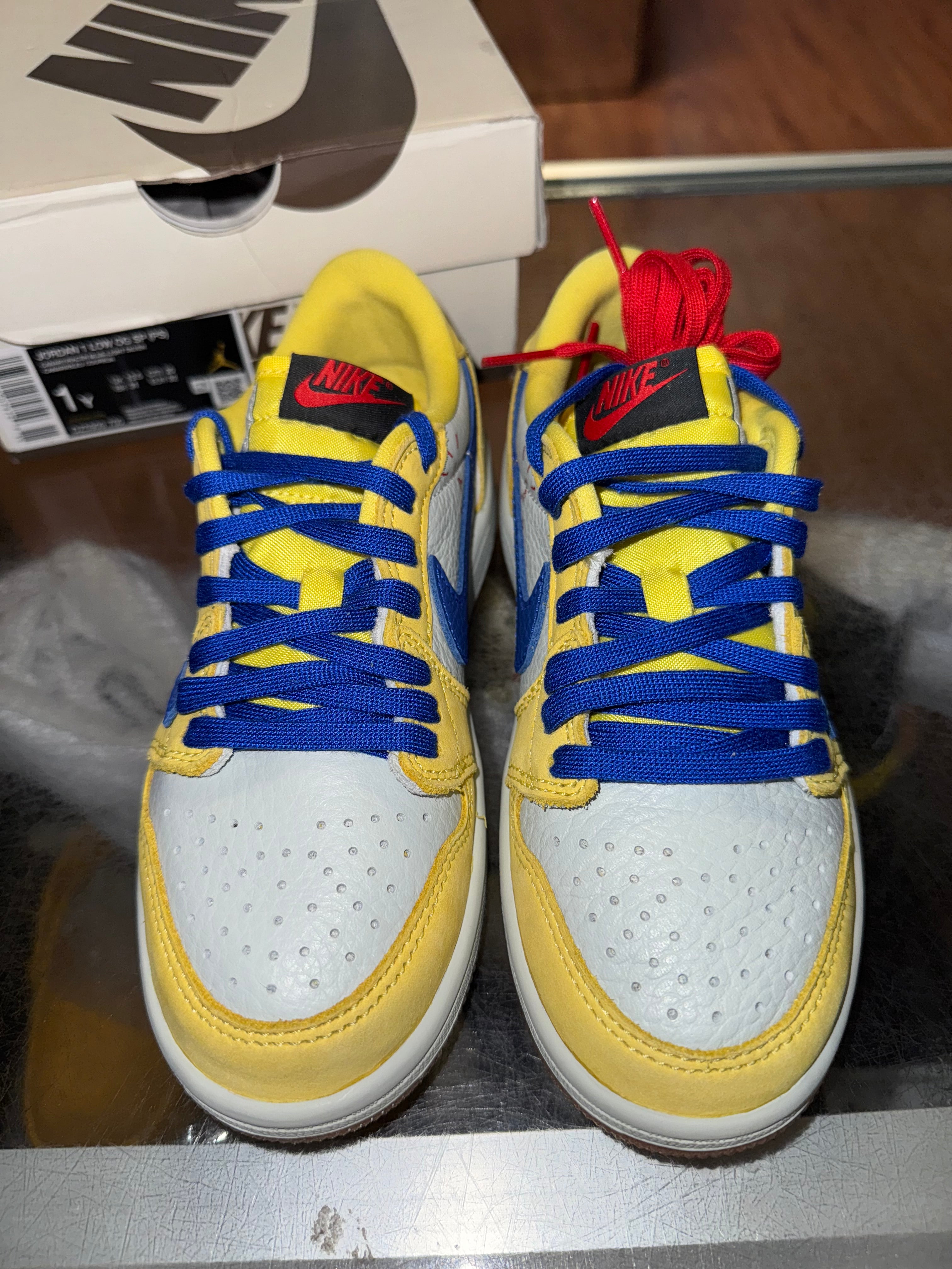 Size 1y Air Jordan 1 Travis Scott “Canary” Brand New (PS)